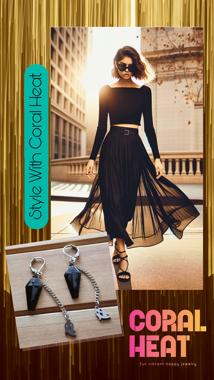 Style With...Ghostly Coffin Drop Earrings