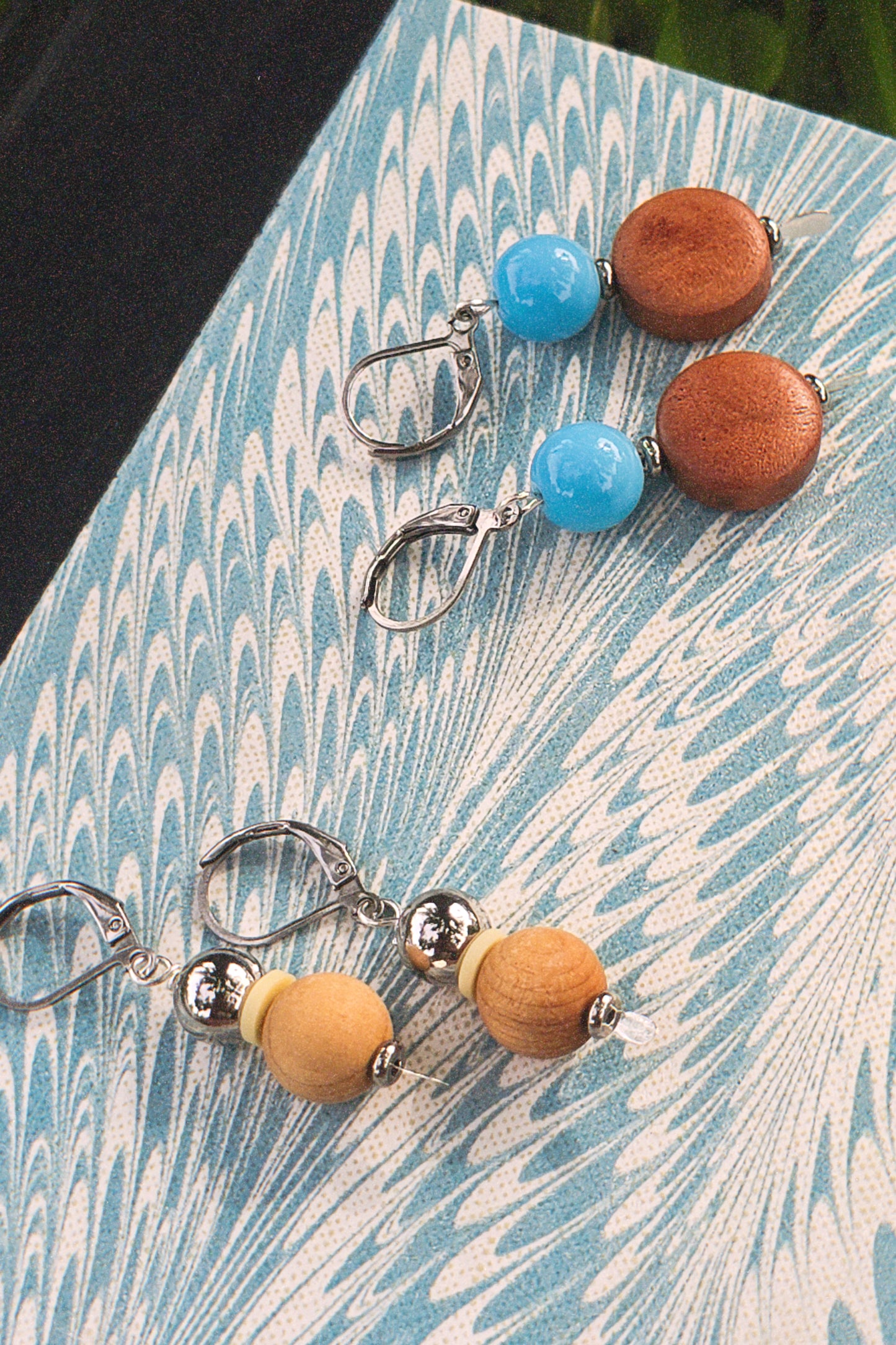 Pale Sky Earrings - Sandalwood, Stainless Steel