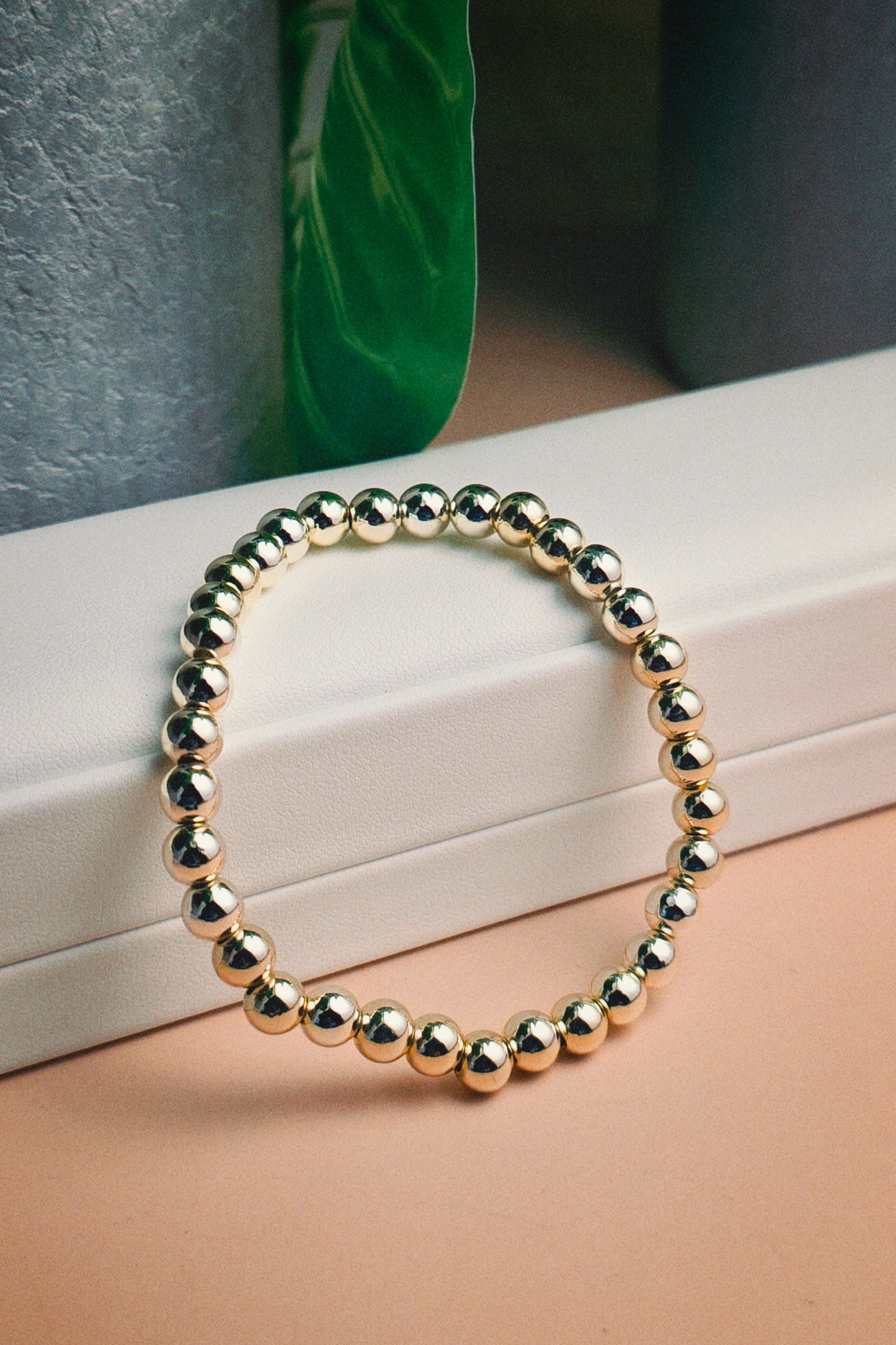 Gold Filled Beaded Stretch Bracelet (5mm)