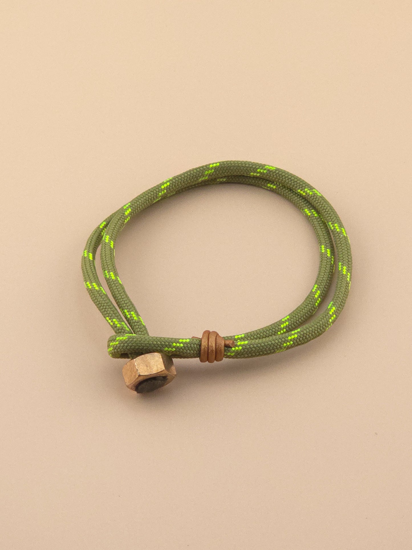 Sage Green and Neon Stripe Paracord Bracelet