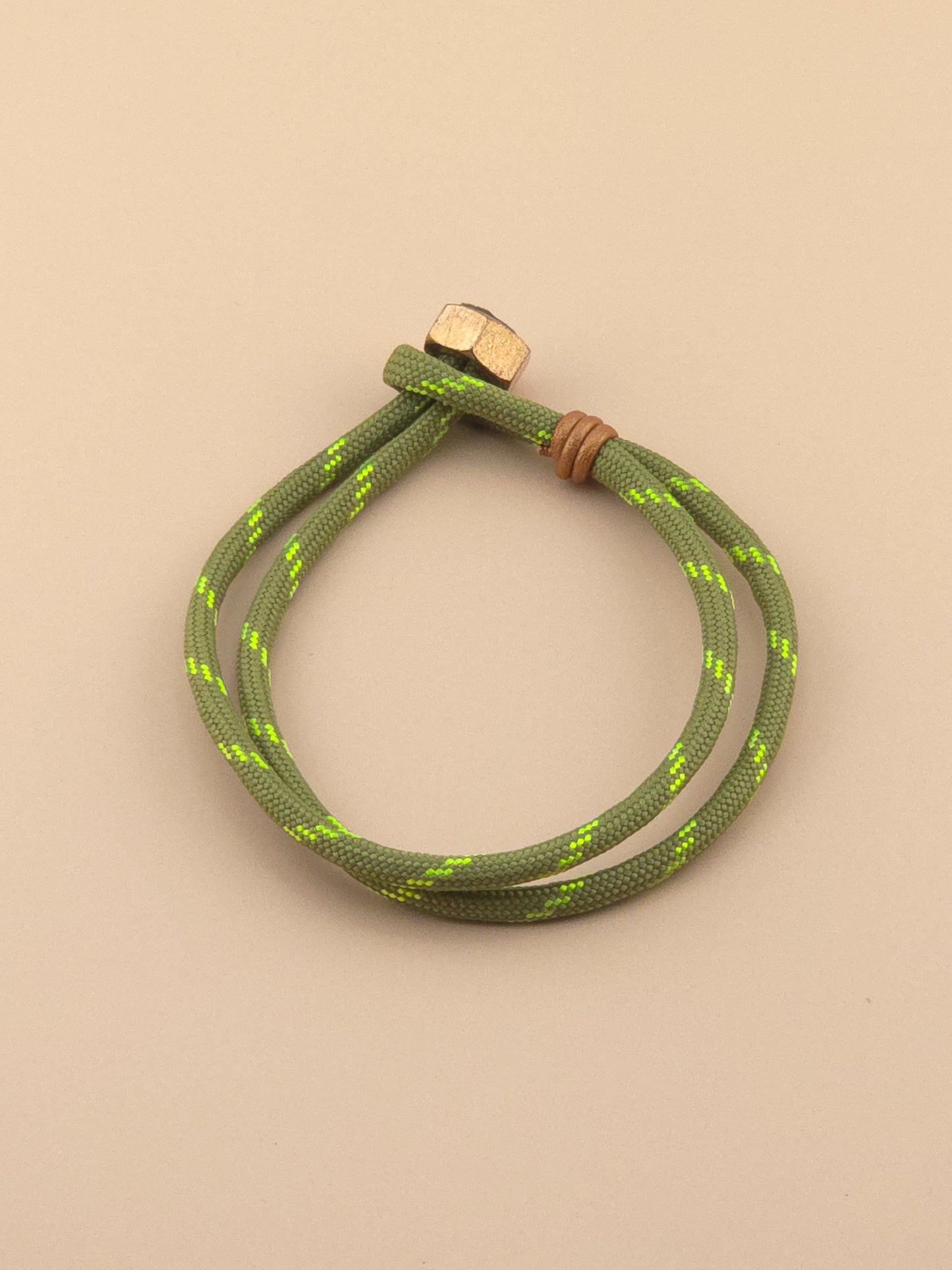 Sage Green and Neon Stripe Paracord Bracelet
