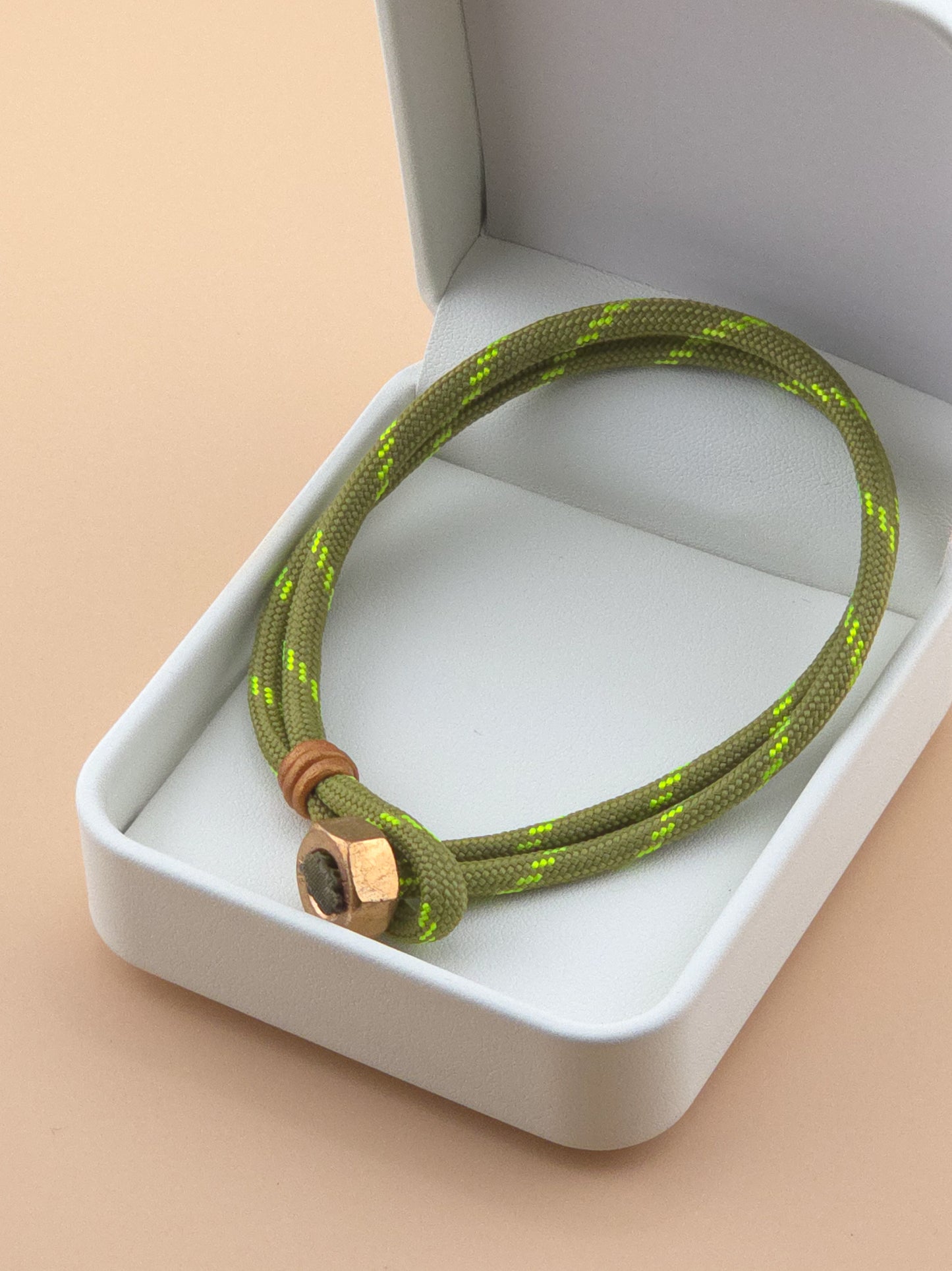 Sage Green and Neon Stripe Paracord Bracelet