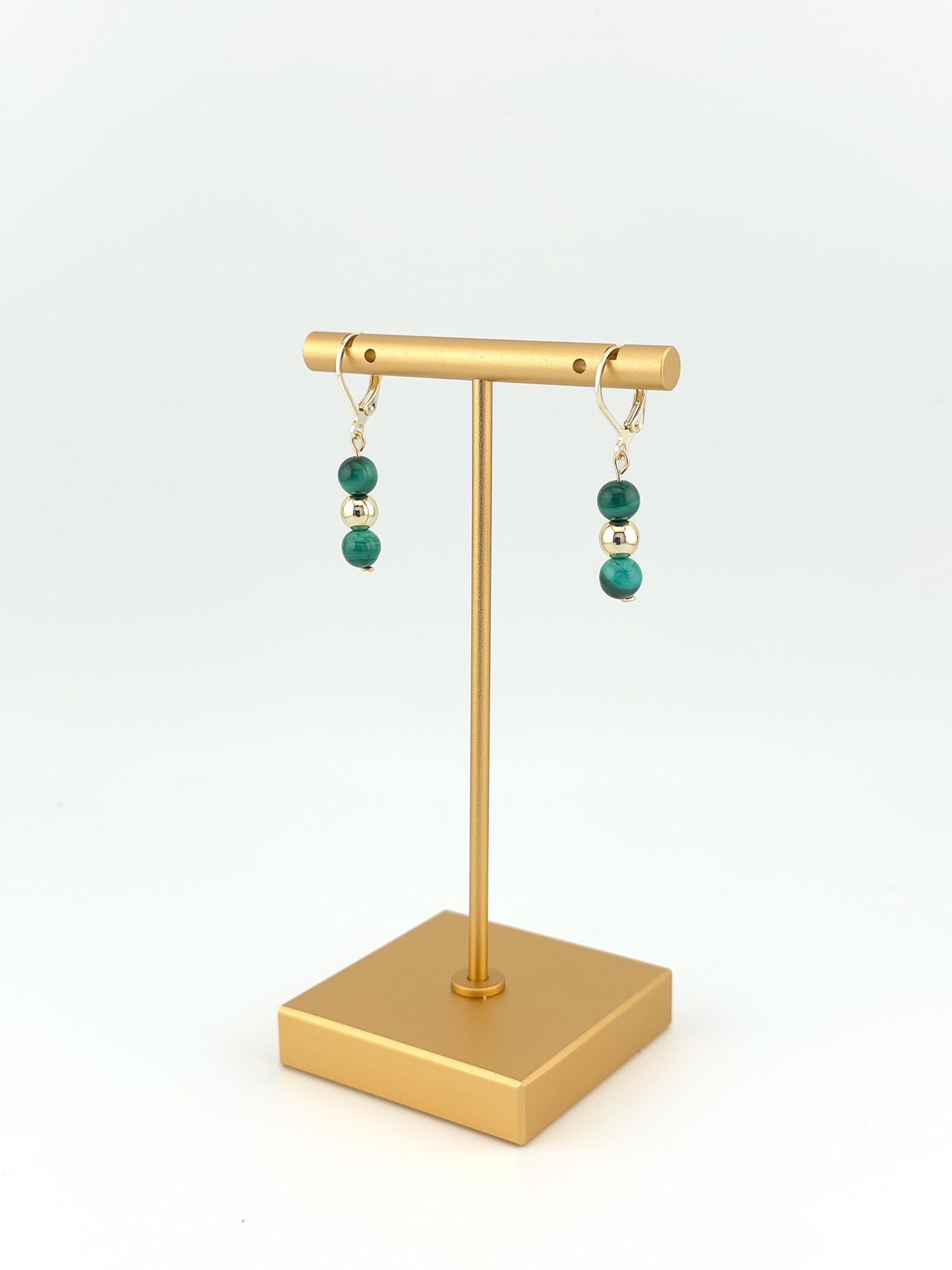 Gold-Filled Malachite Classique Earrings
