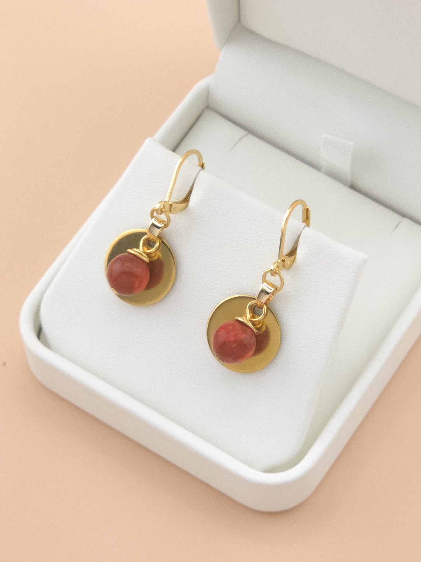 Coral Droplet Earrings