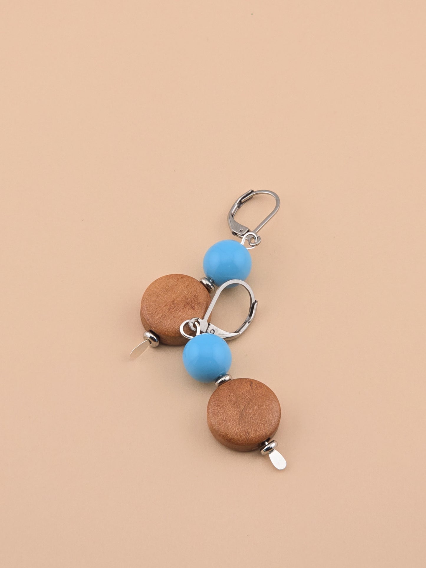 Sage Bluff Earrings - Bayong Wood, Druk Glass