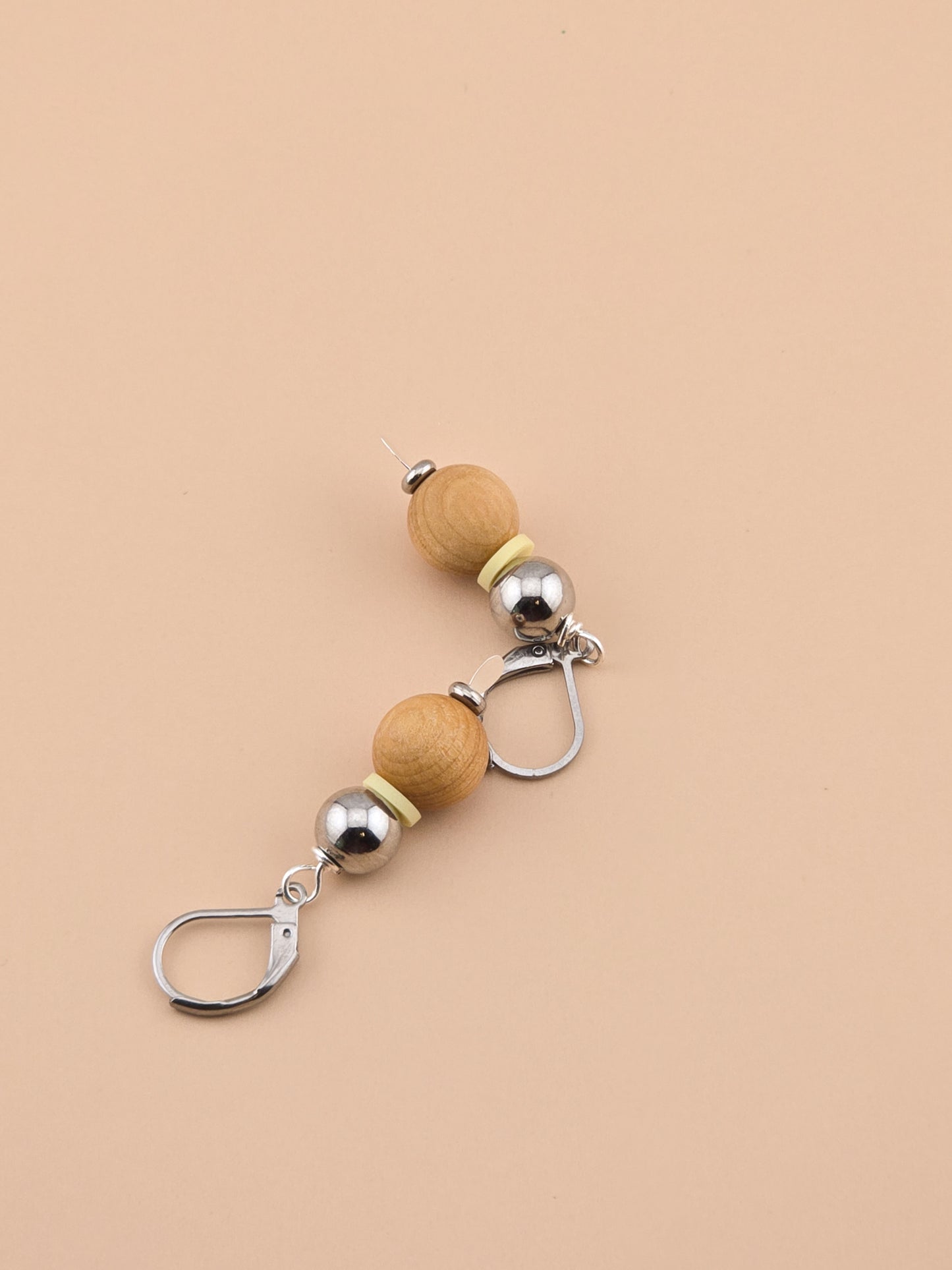 Pale Sky Earrings - Sandalwood, Stainless Steel