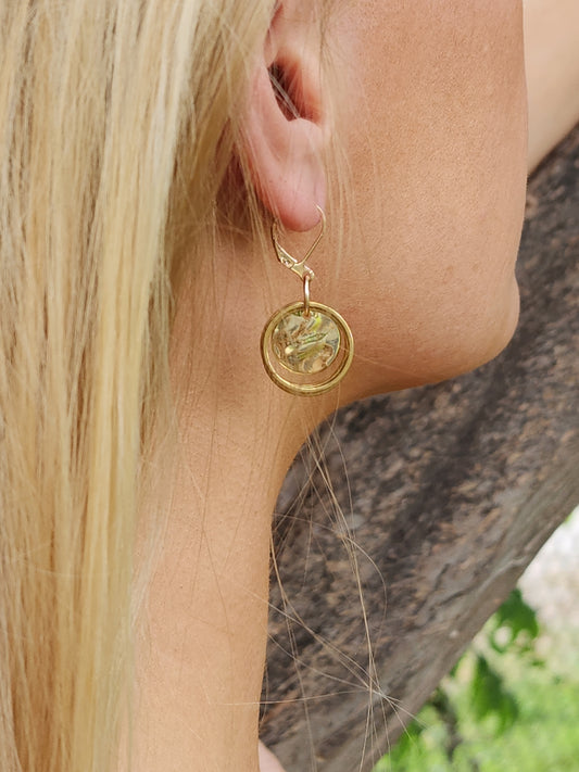 Gold Circle Dangle Earrings