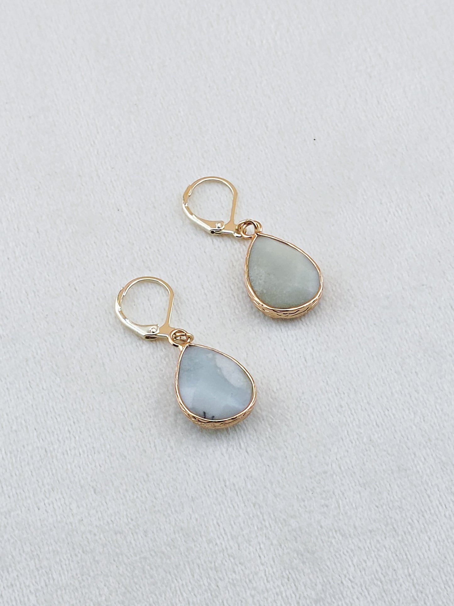 Gold-Filled Amazonite Teardrop Earrings