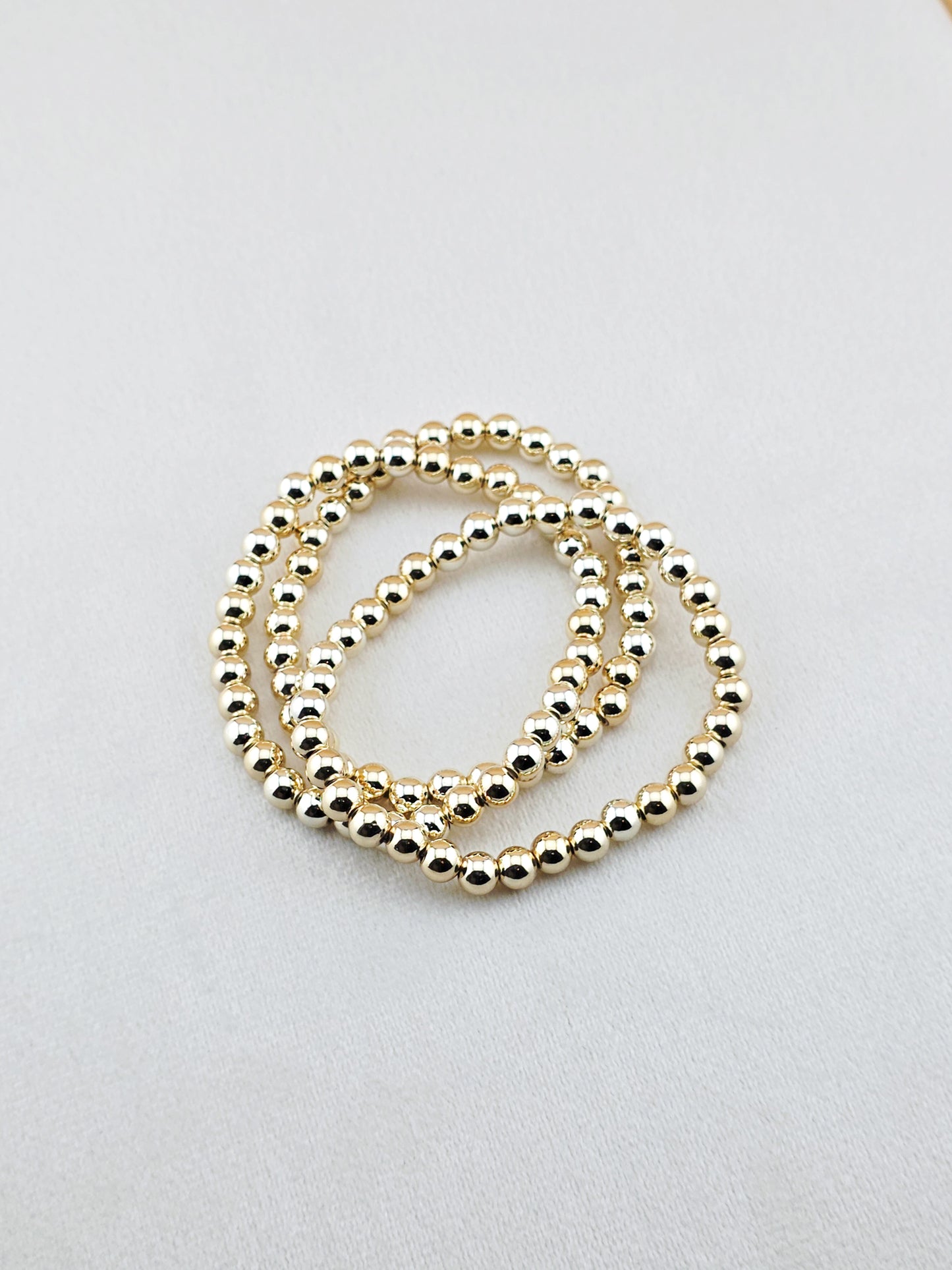 Gold Filled Beaded Stretch Bracelet (6mm)