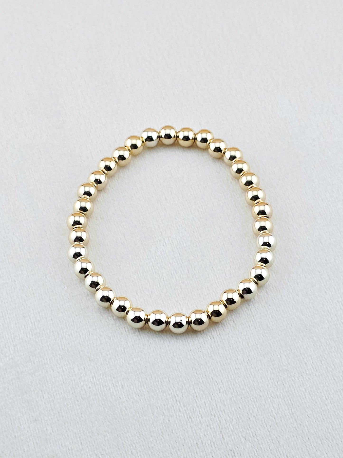 Gold Filled Beaded Stretch Bracelet (6mm)