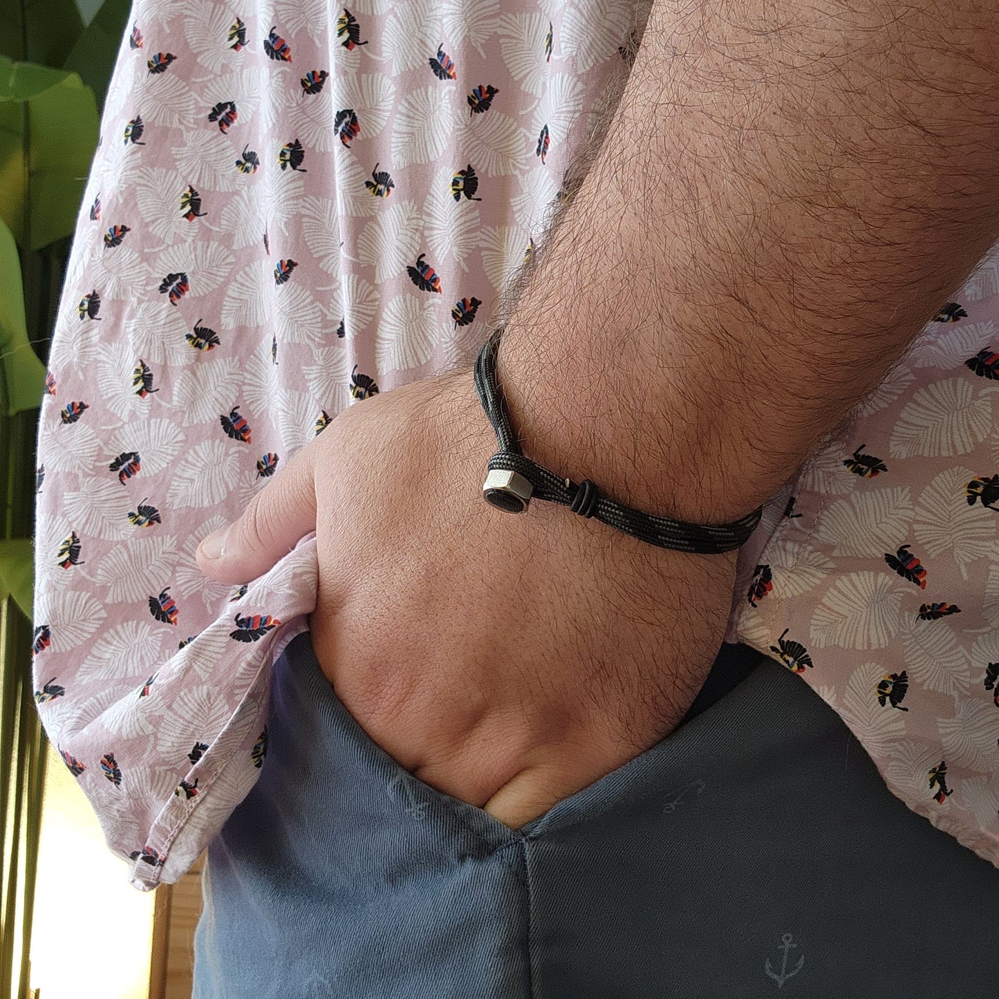 Grey Stripe All Business Paracord Bracelet