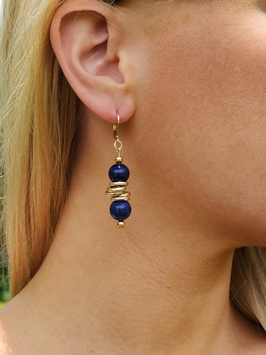 Lapis Lazuli Stacked Earrings