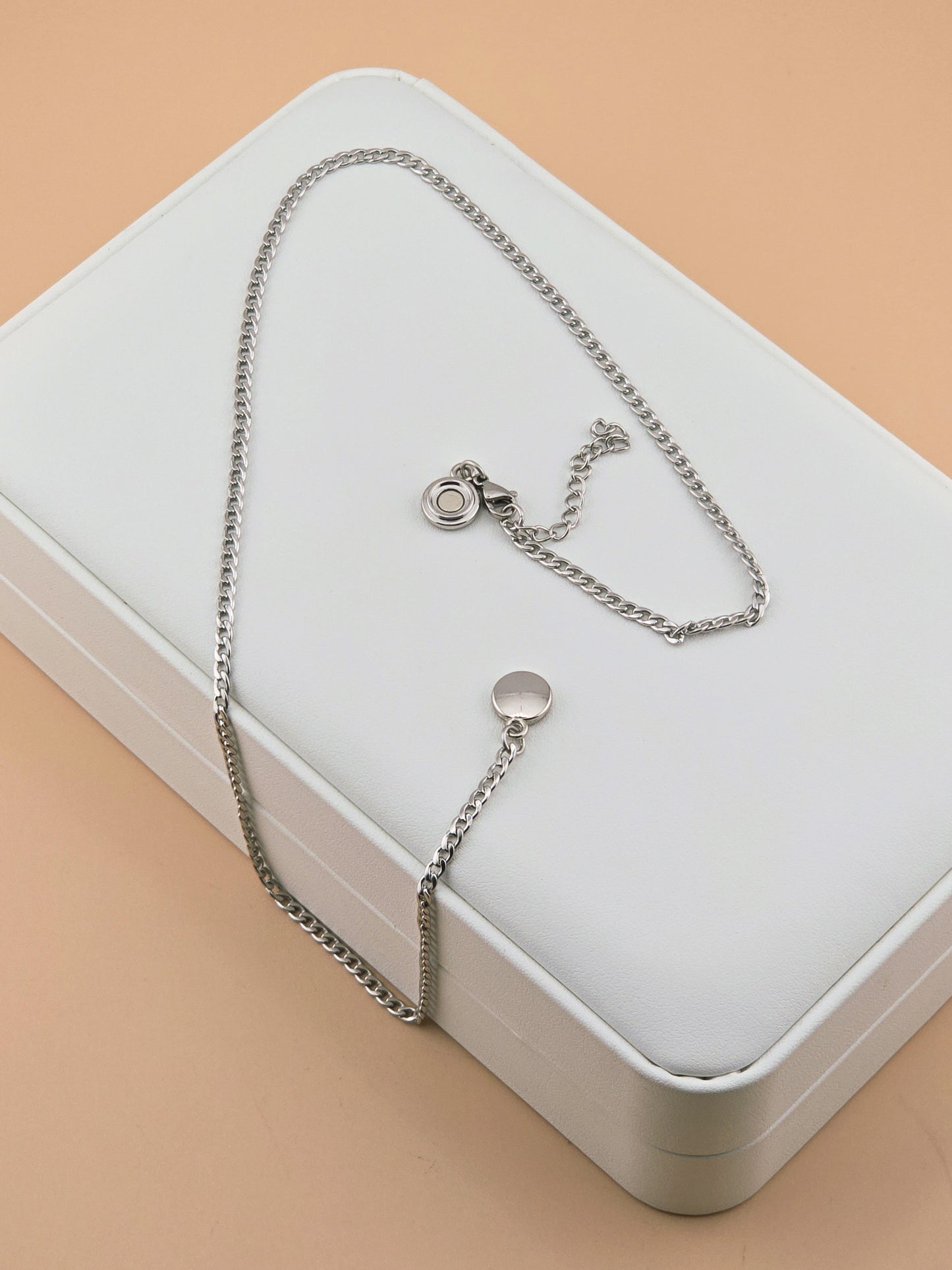 Steel Edge Flat Curb Chain Necklace