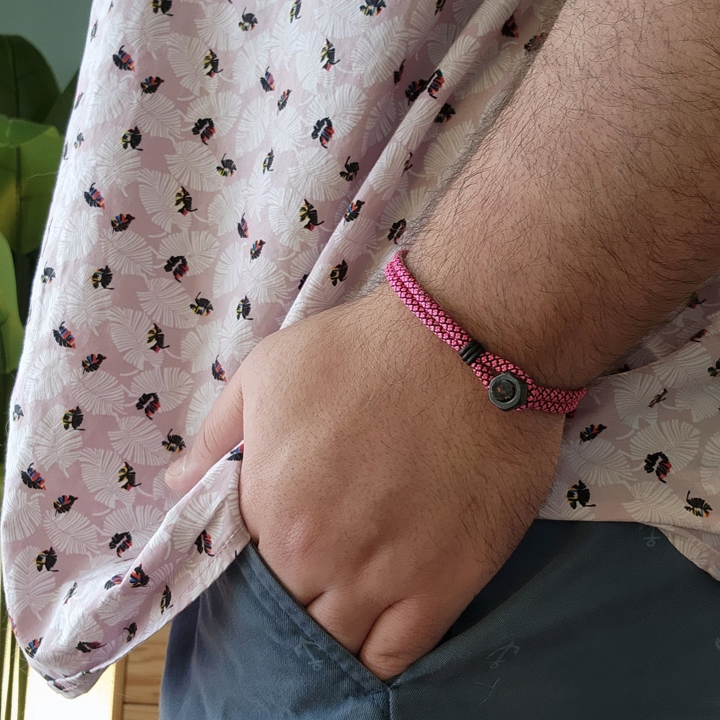 Pink Techno Paracord Bracelet
