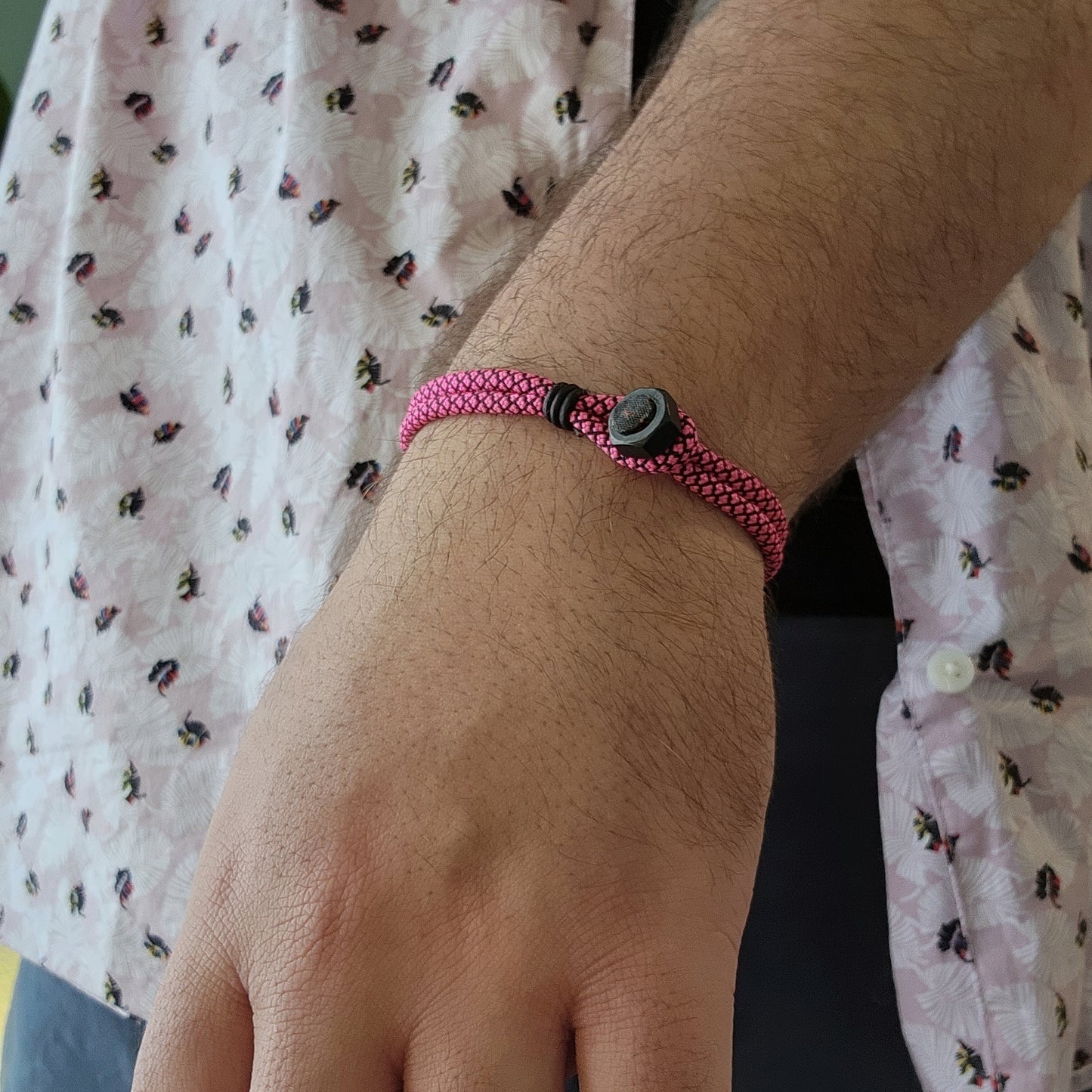 Pink Techno Paracord Bracelet