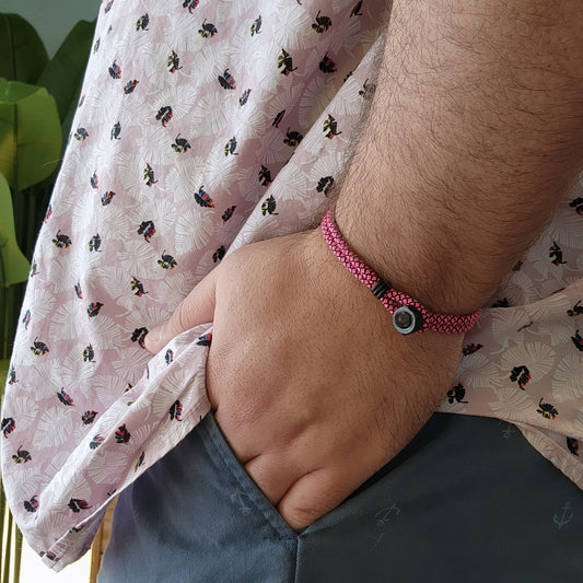 Pink Techno Paracord Bracelet