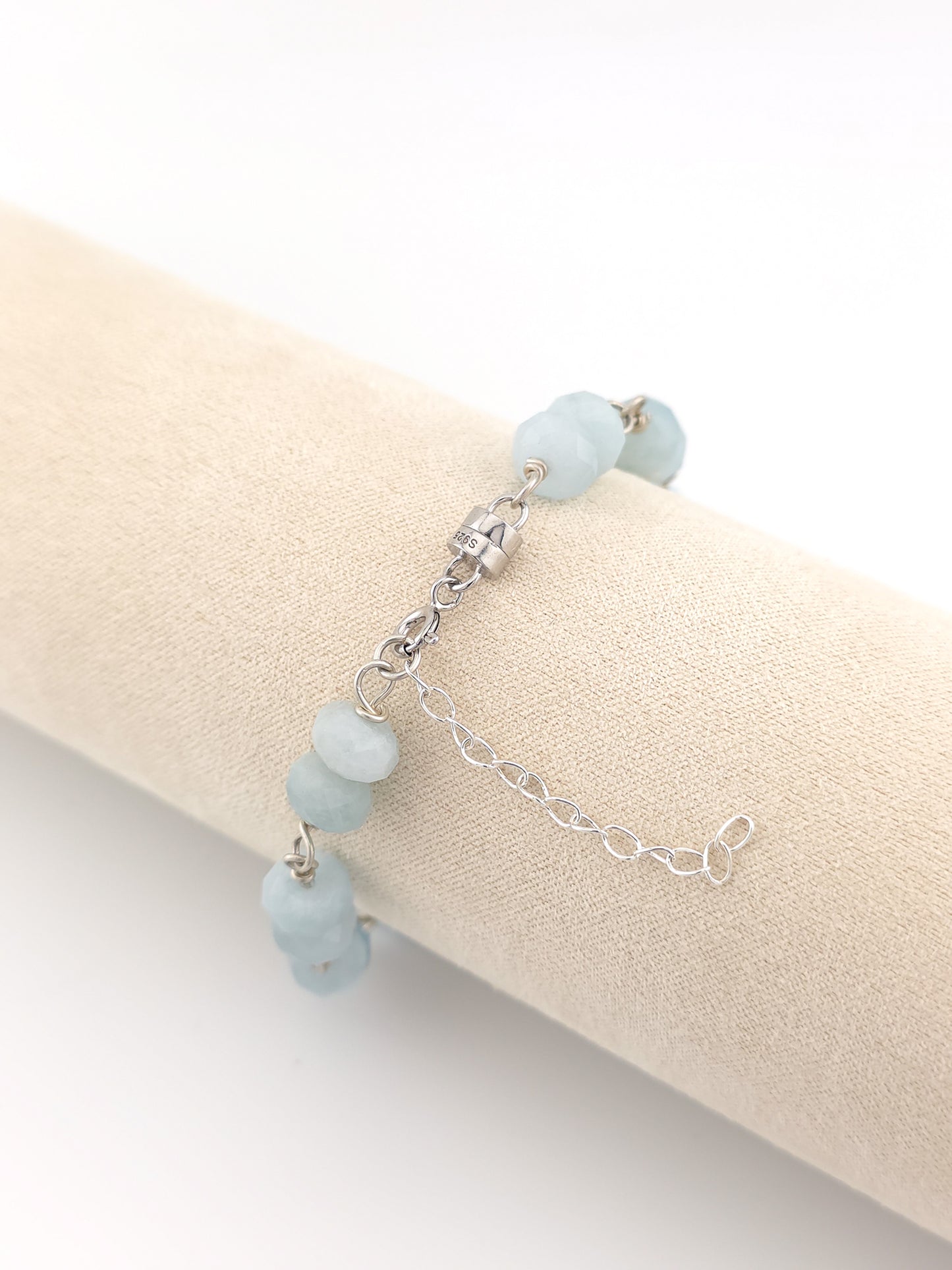 Aquamarine & Argentium Silver Bracelet