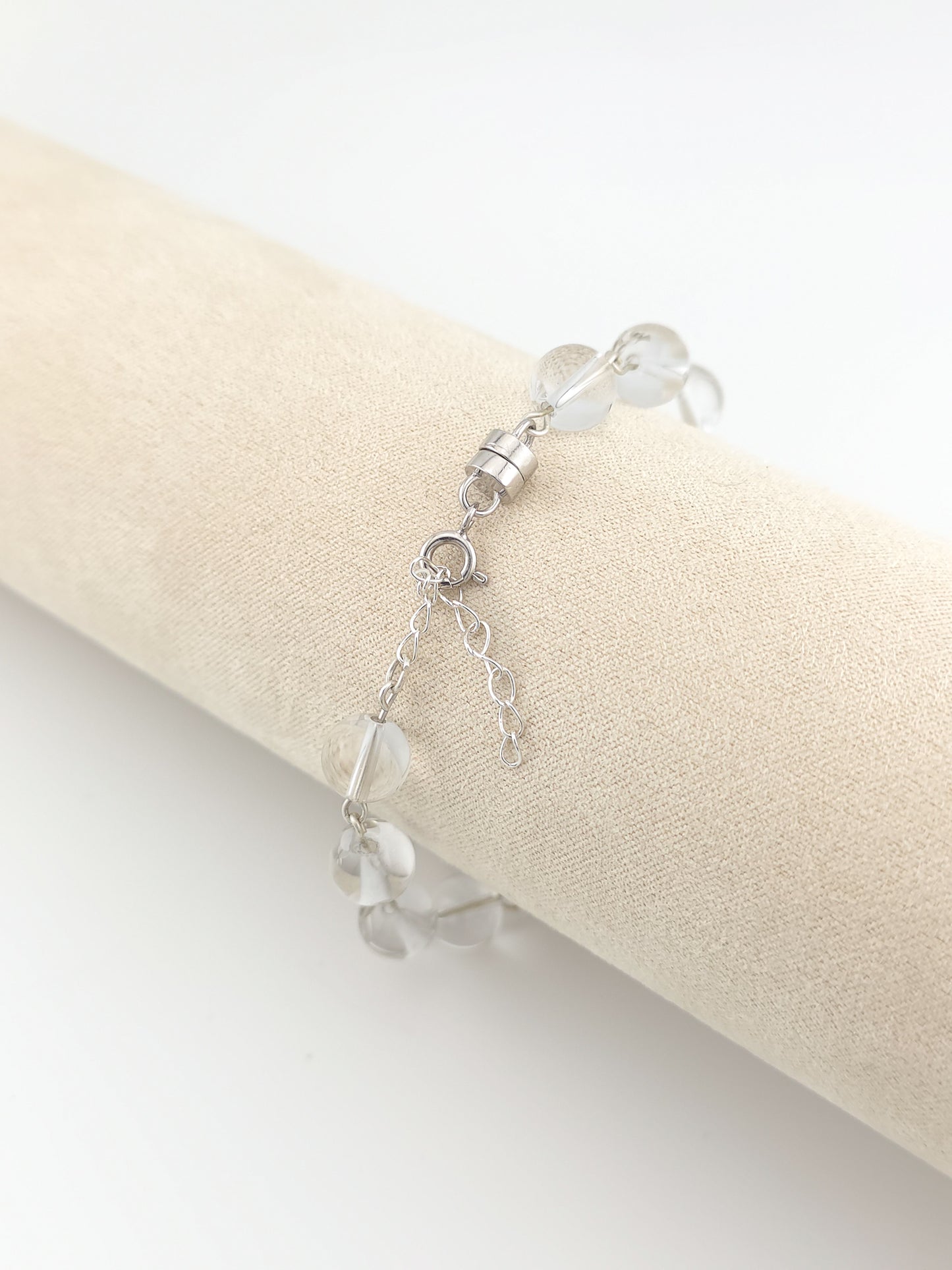 Crystal Quartz & Sterling Silver Bracelet