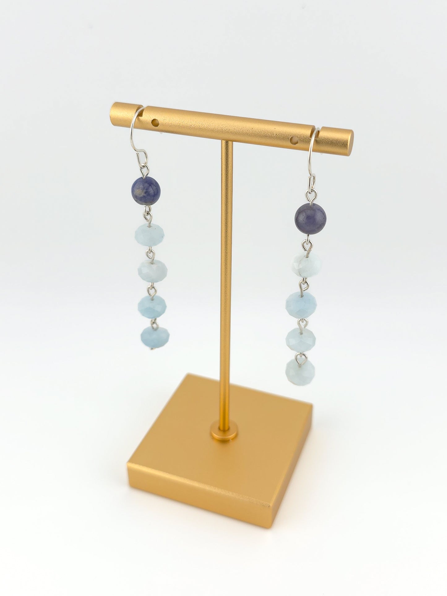 Tanzanite & Aquamarine Cascade Earrings