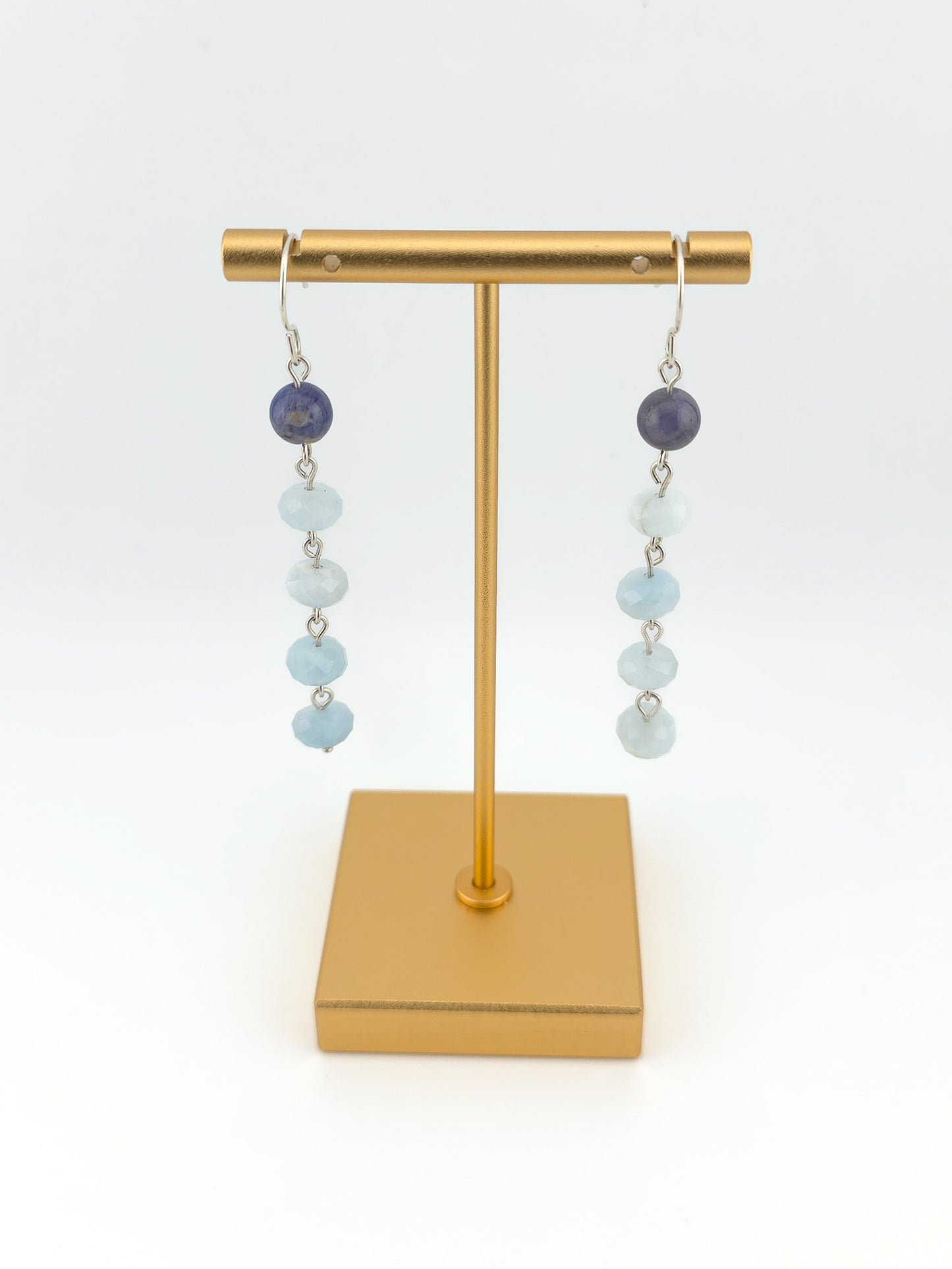 Tanzanite & Aquamarine Cascade Earrings