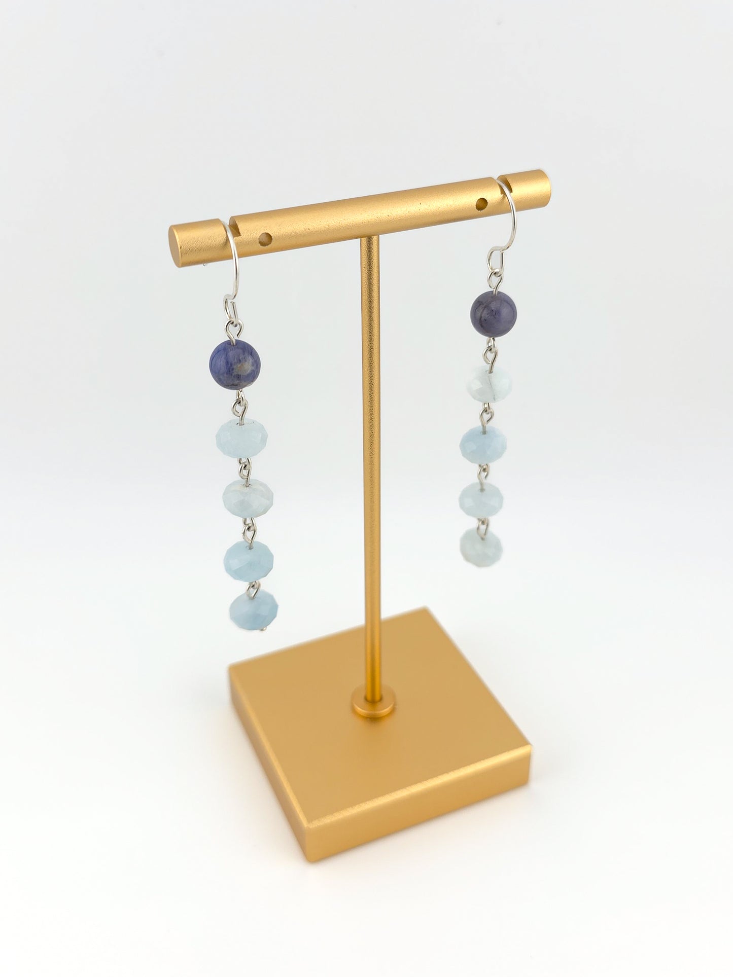 Tanzanite & Aquamarine Cascade Earrings