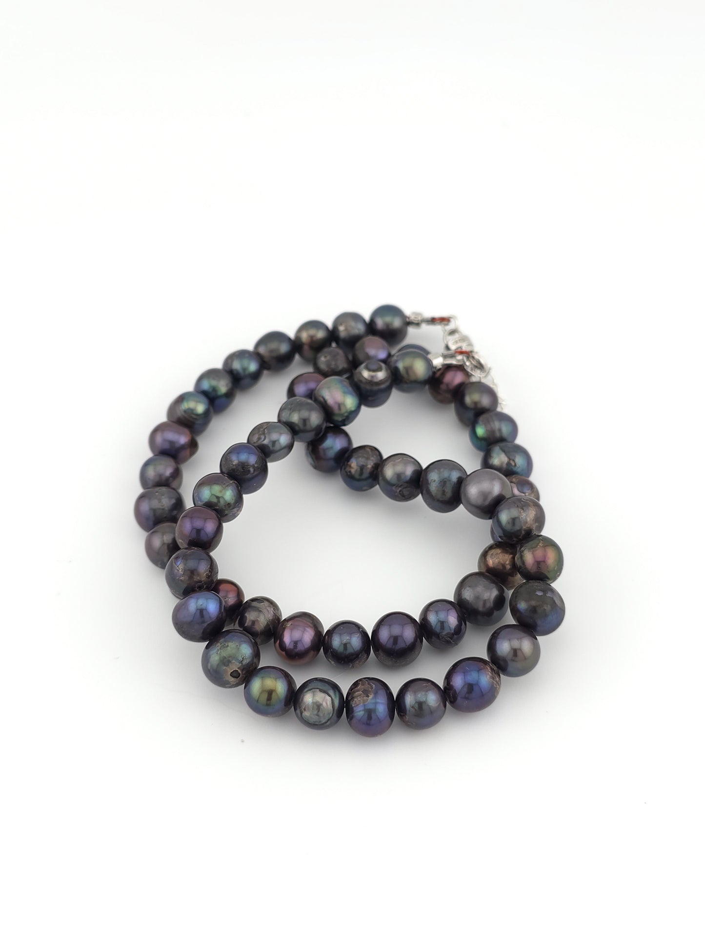 Peacock Baroque Pearl & Sterling Silver Necklace