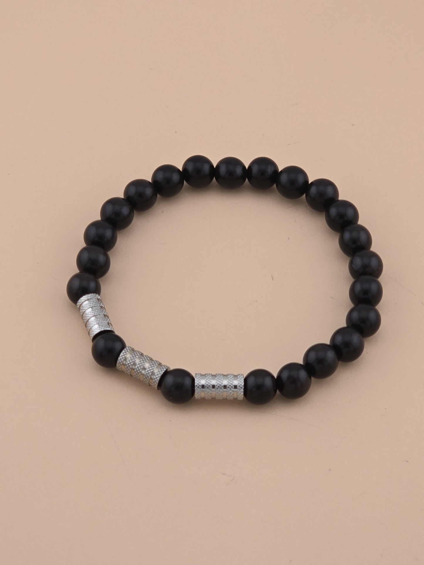 Static Hum Braclet - Ebony Wood, Stainless Steel