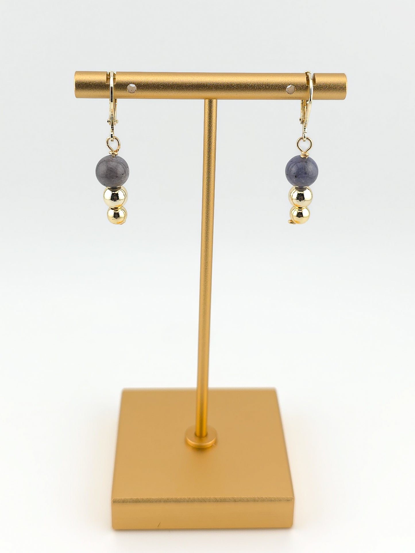 Tanzanite Gold Filled Tiered Earrings