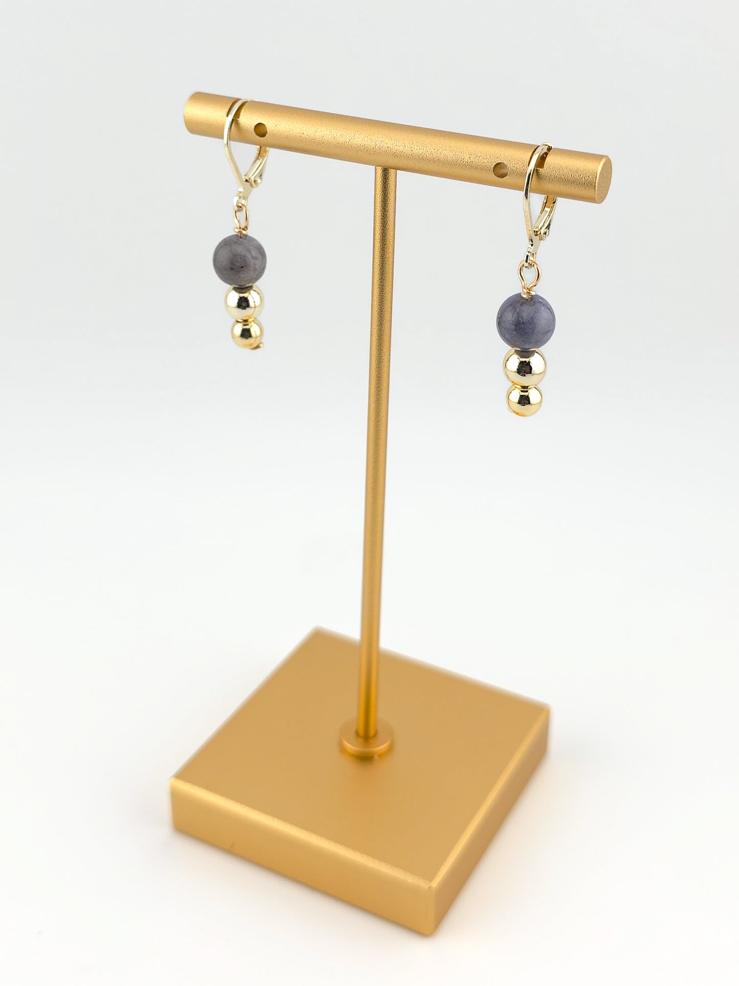Tanzanite Gold Filled Tiered Earrings