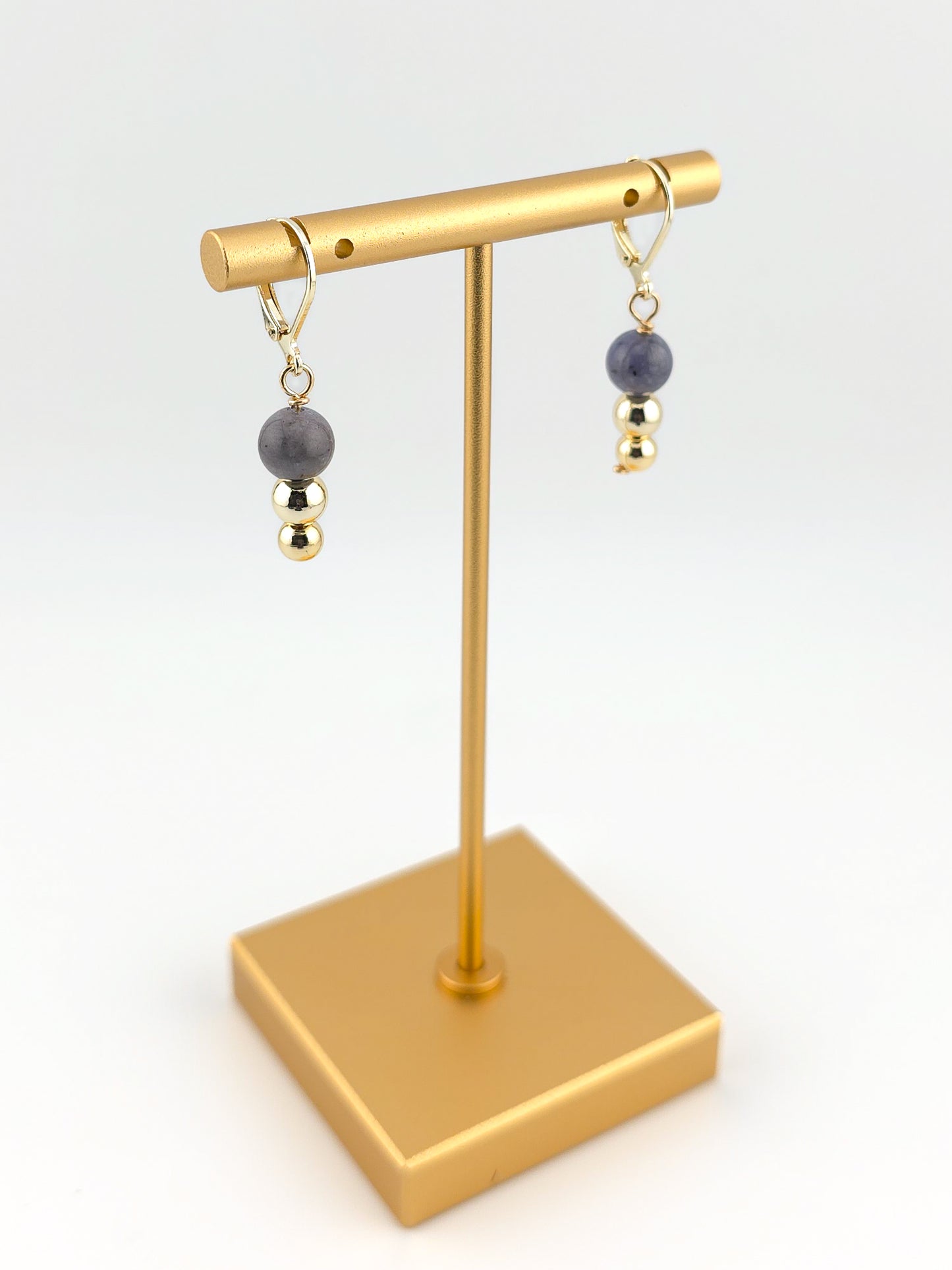Tanzanite Gold Filled Tiered Earrings