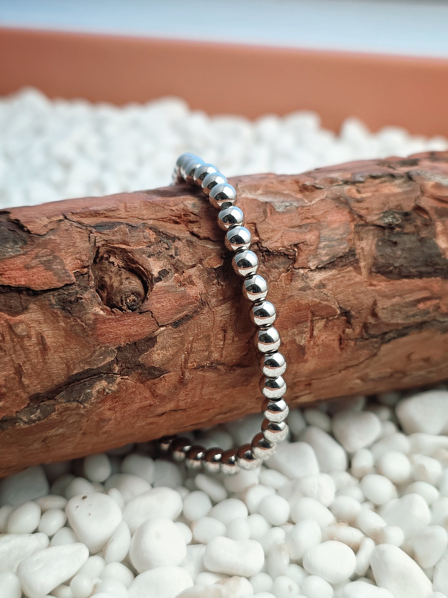 Silver Filled Beaded Stretch Bracelet (5mm)