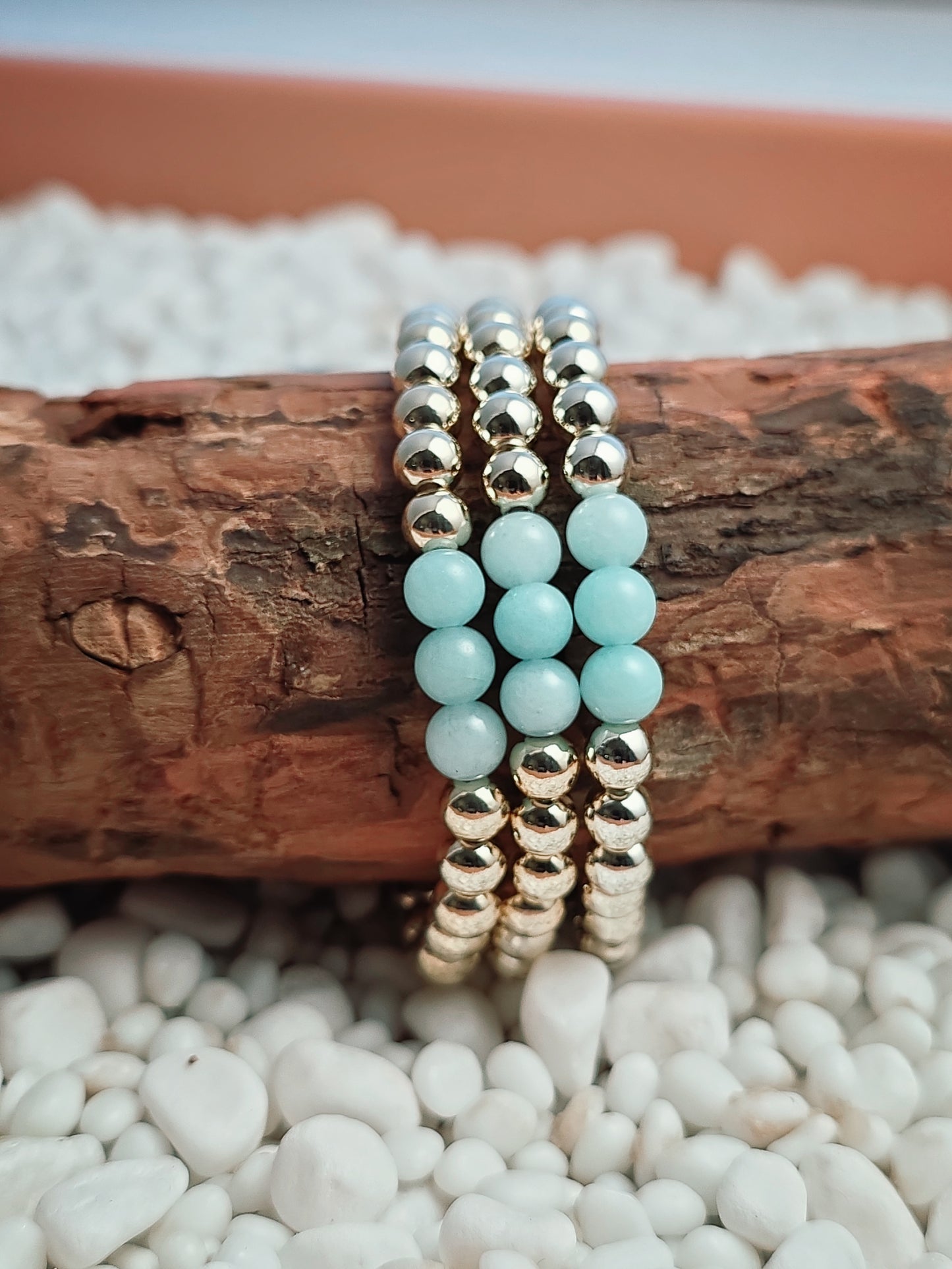Gold Filled Amazonite Beaded Bracelet