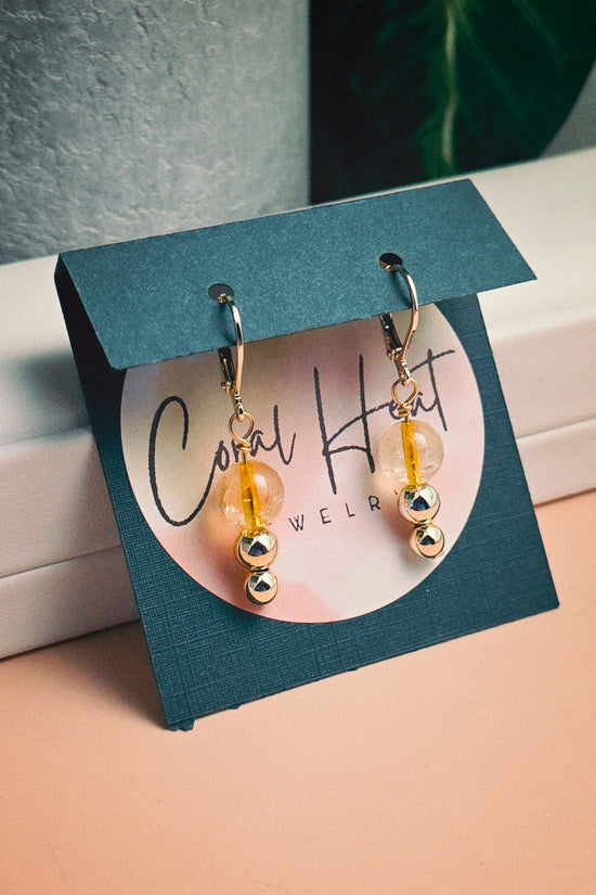 Gold Filled Citrine Tiered Earrings