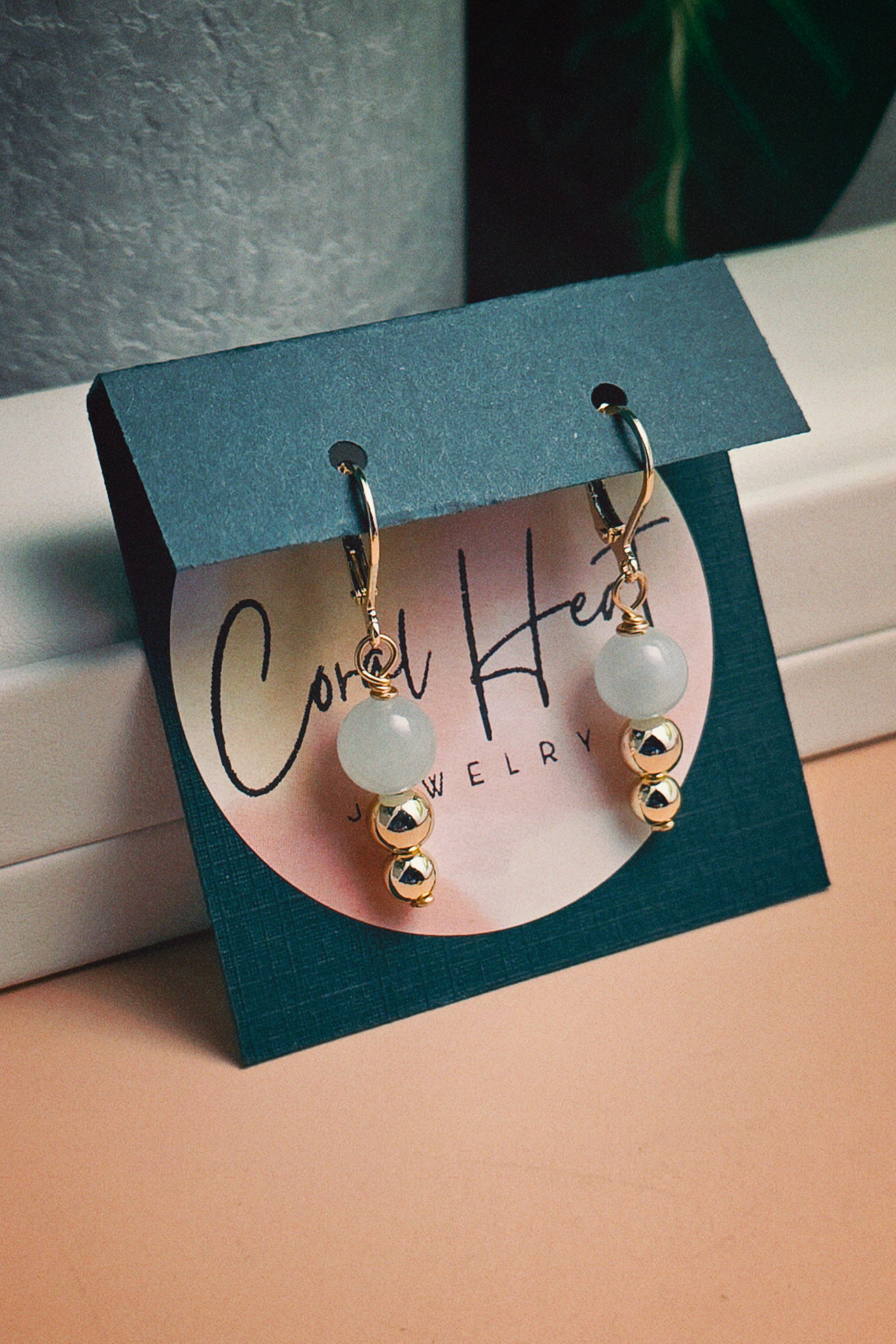 Gold Filled Aquamarine Tiered Earrings