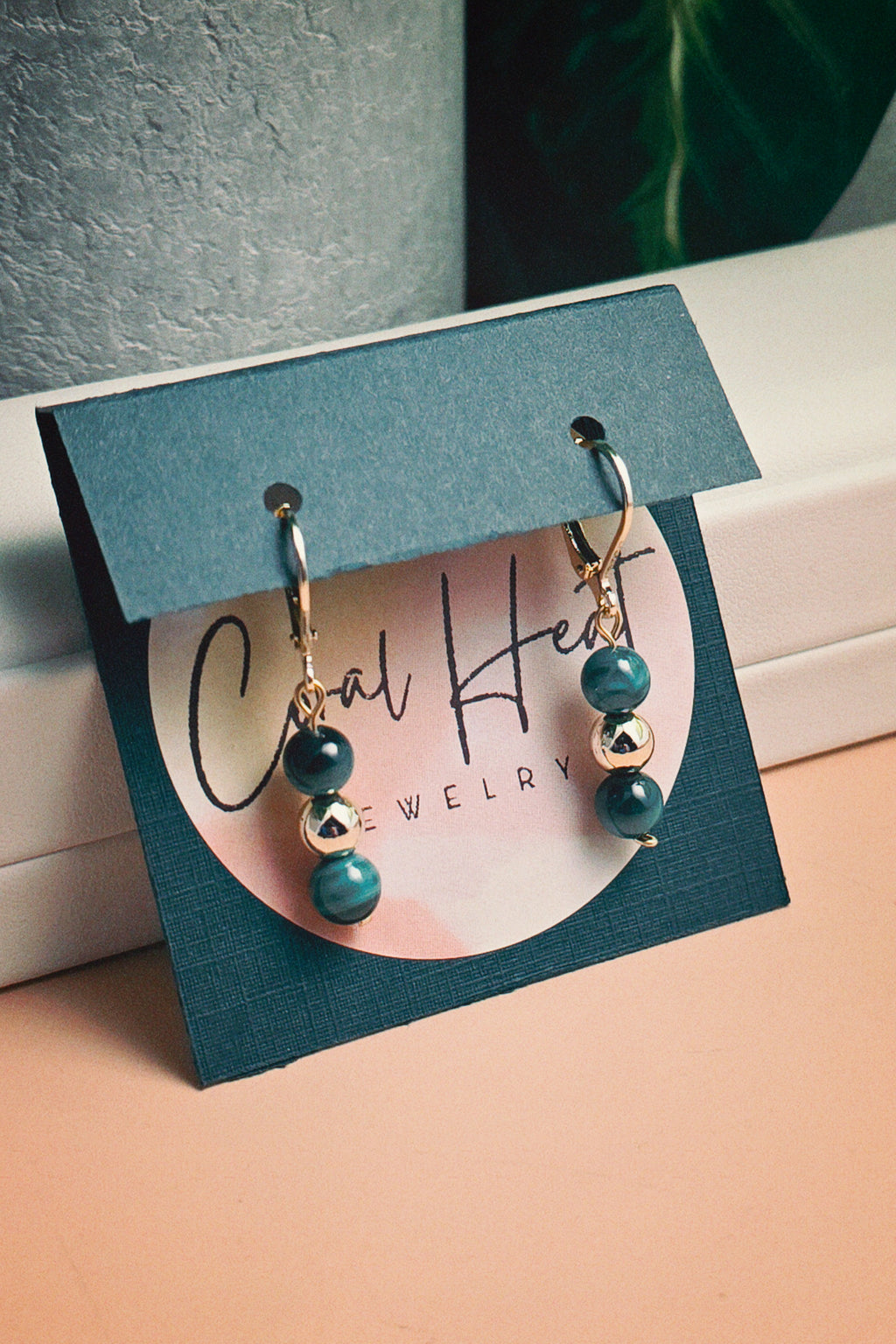 Gold Filled Malachite Classique Earrings