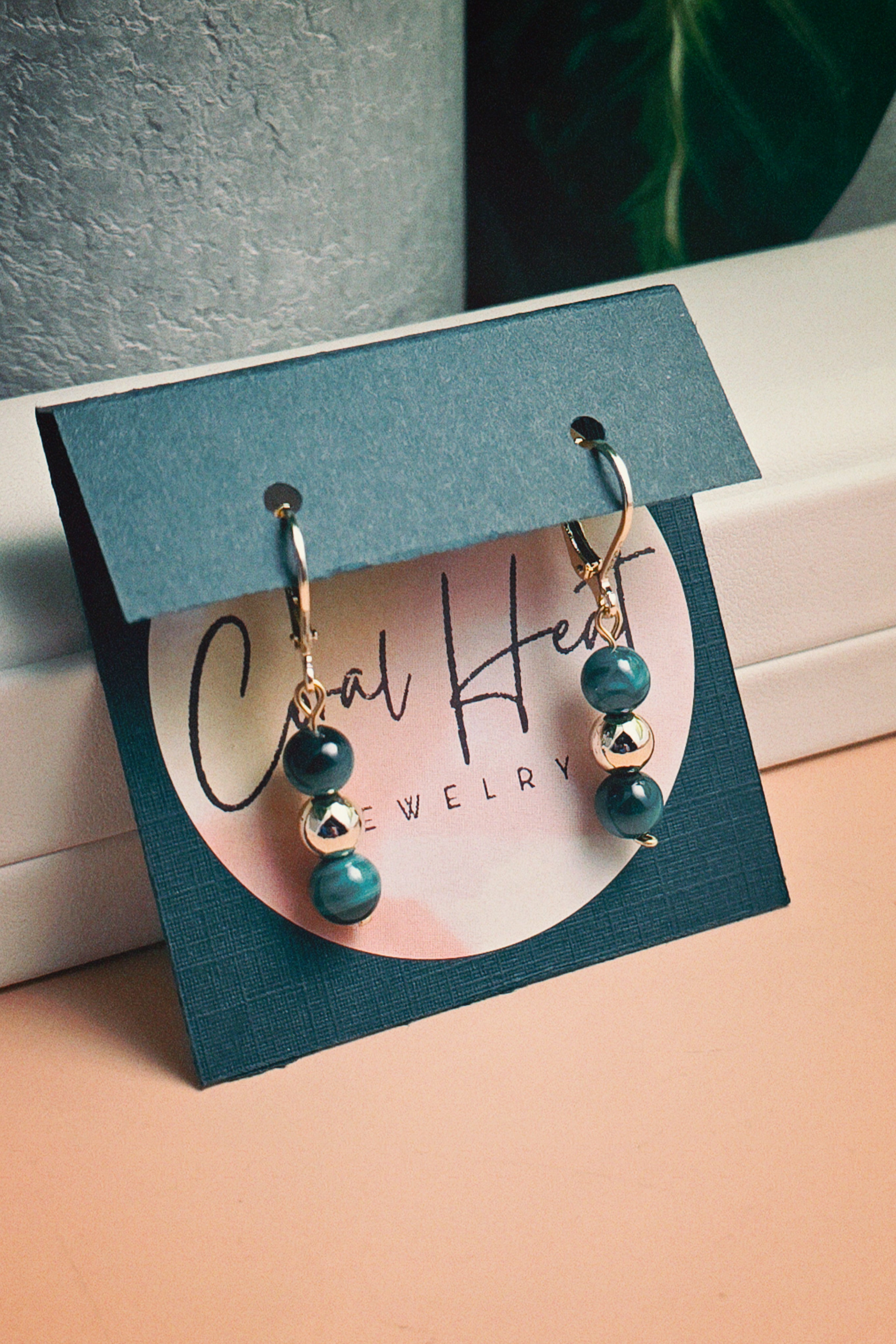 Gold Filled Malachite Classique Earrings