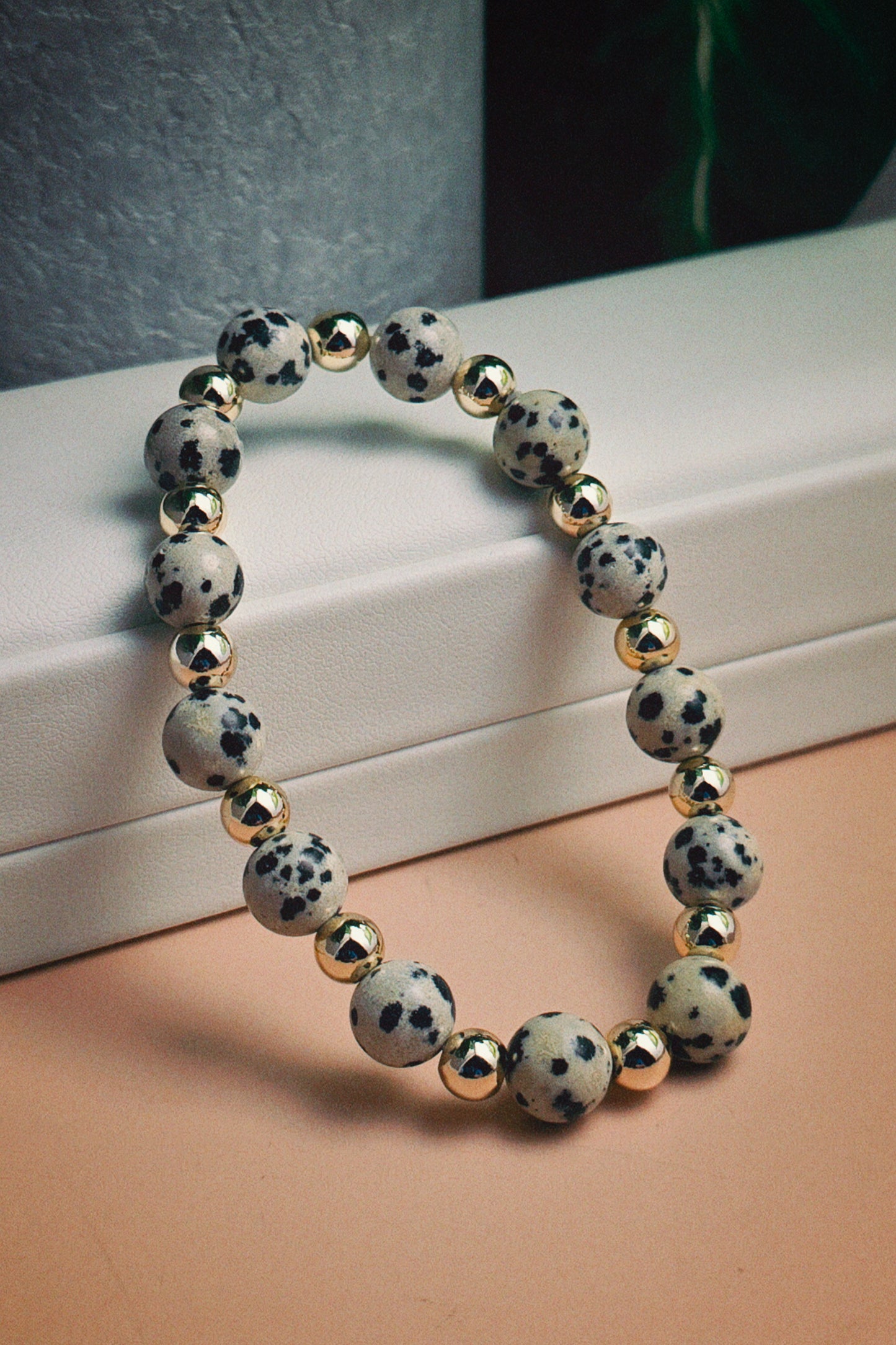 Gold Filled Dalmatian Jasper Classique Bracelet