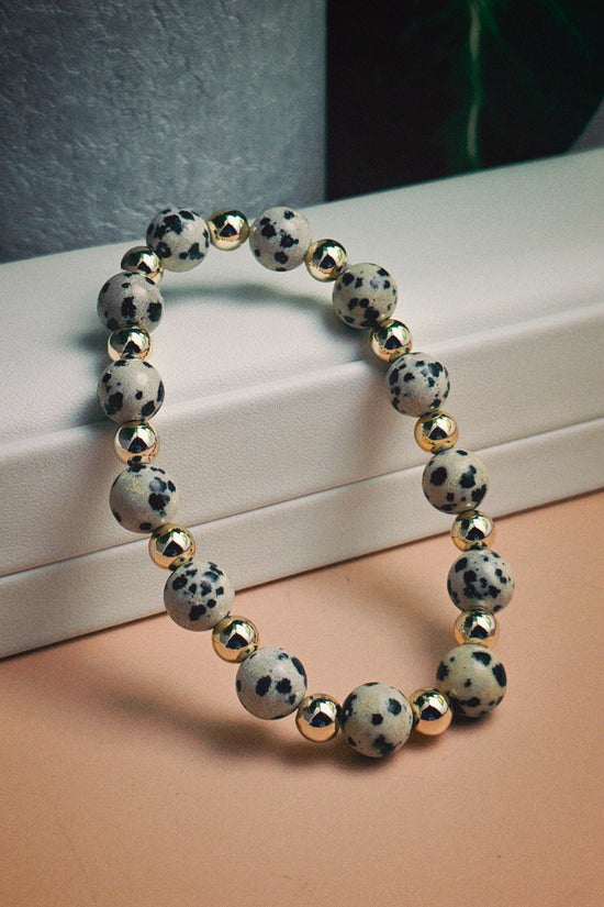 Gold Filled Dalmatian Jasper Classique Bracelet