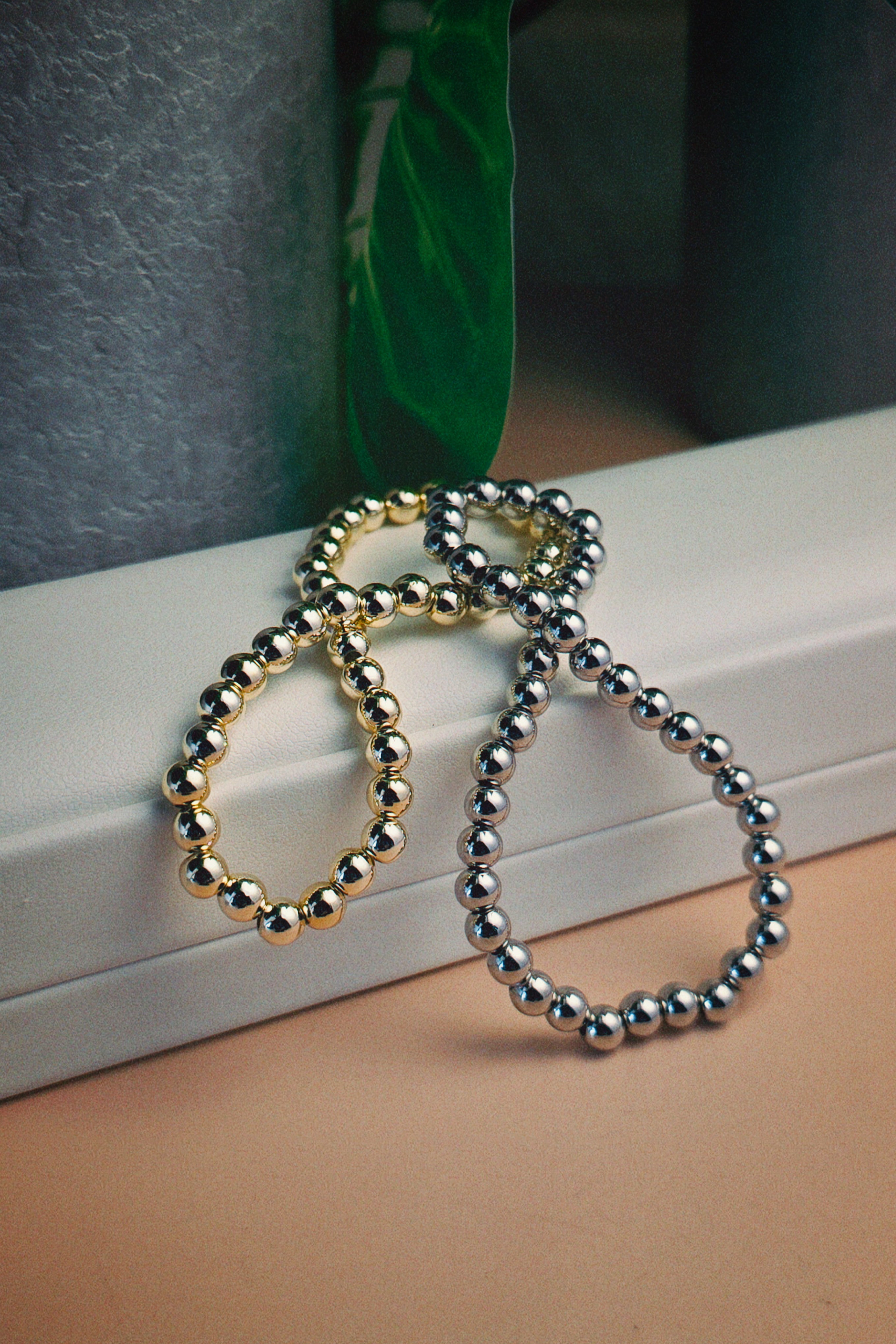 Silver Filled Beaded Stretch Bracelet (5mm)