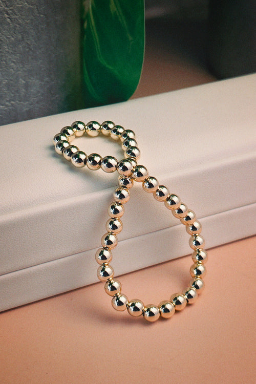 Gold Filled Beaded Stretch Bracelet (6mm)