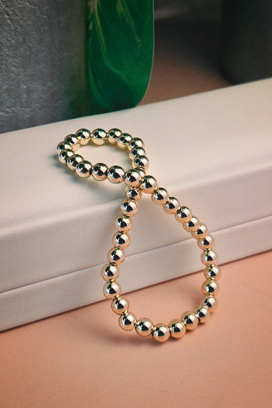 Gold Filled Beaded Stretch Bracelet (6mm)