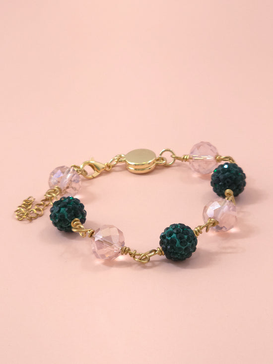 Green and Pink Crystal Bracelet