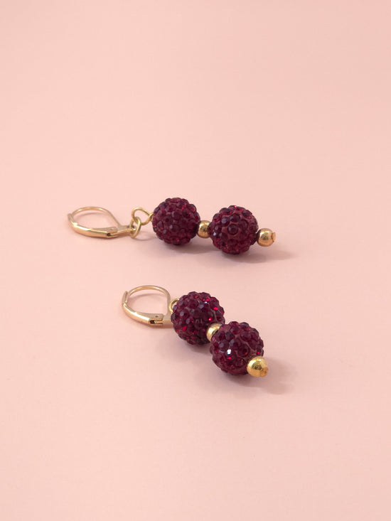 Scarlet Red Pave Crystal Drop Earrings
