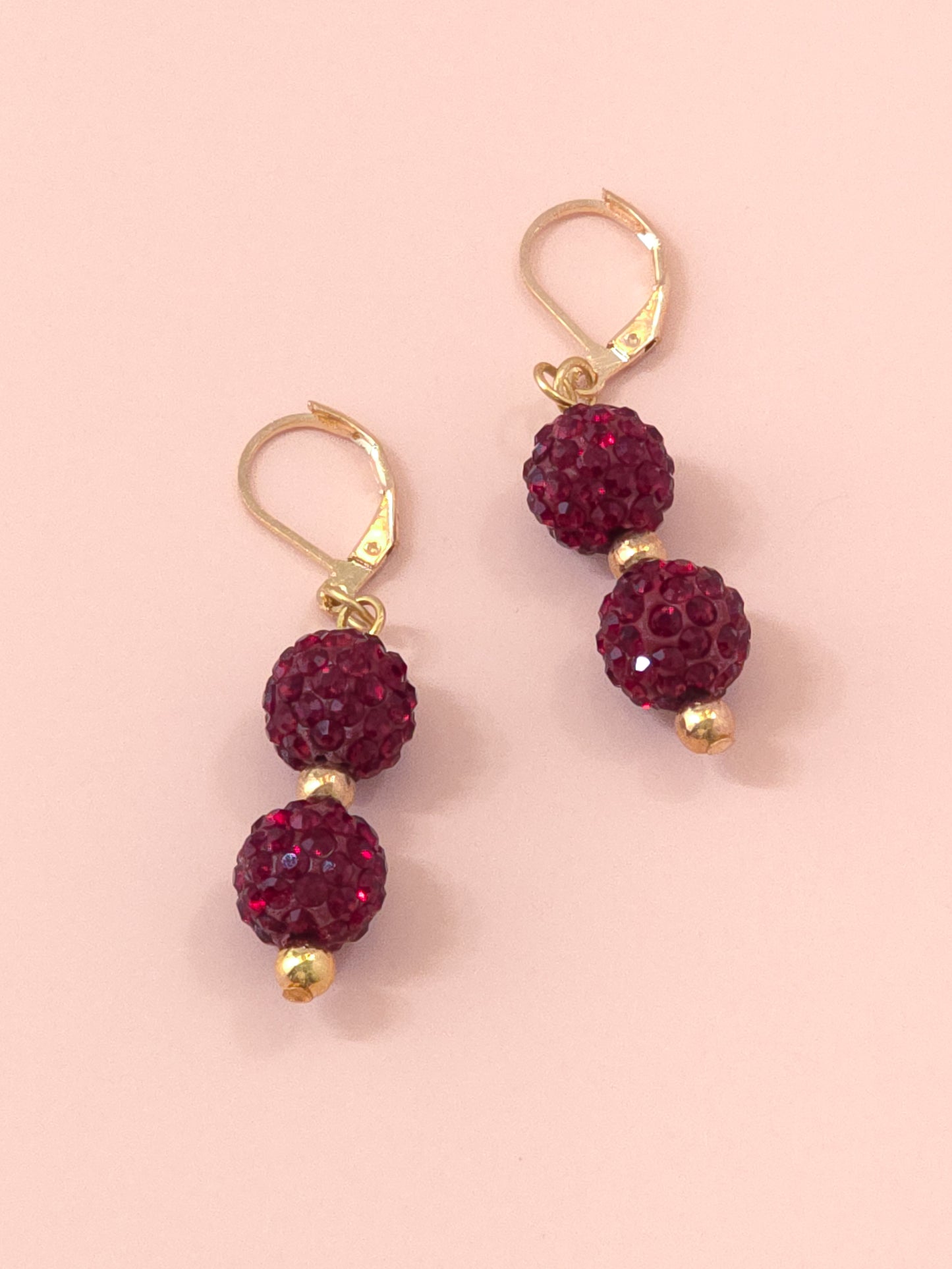 Scarlet Red Pave Crystal Drop Earrings