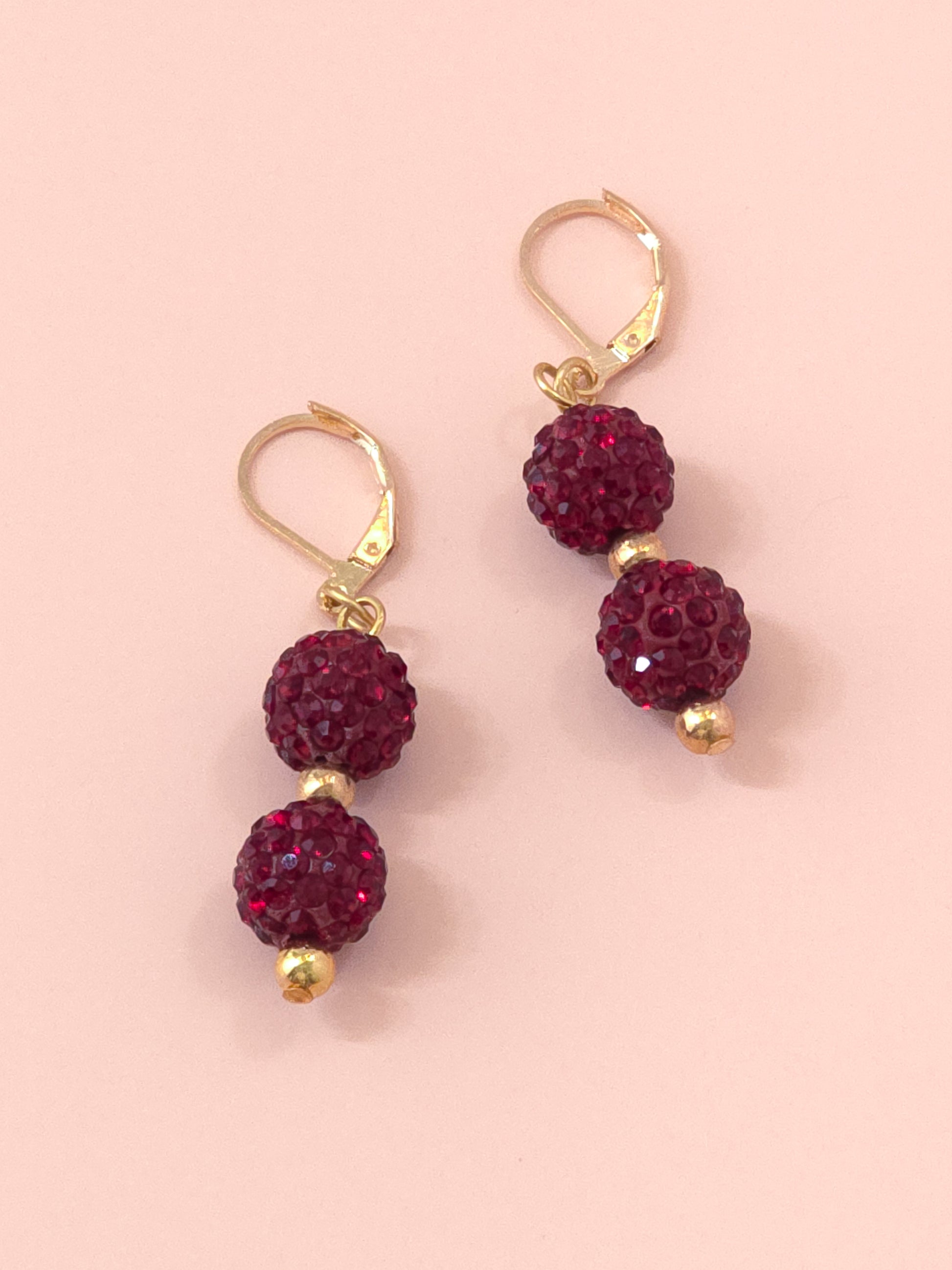 Scarlet Red Pave Crystal Drop Earrings