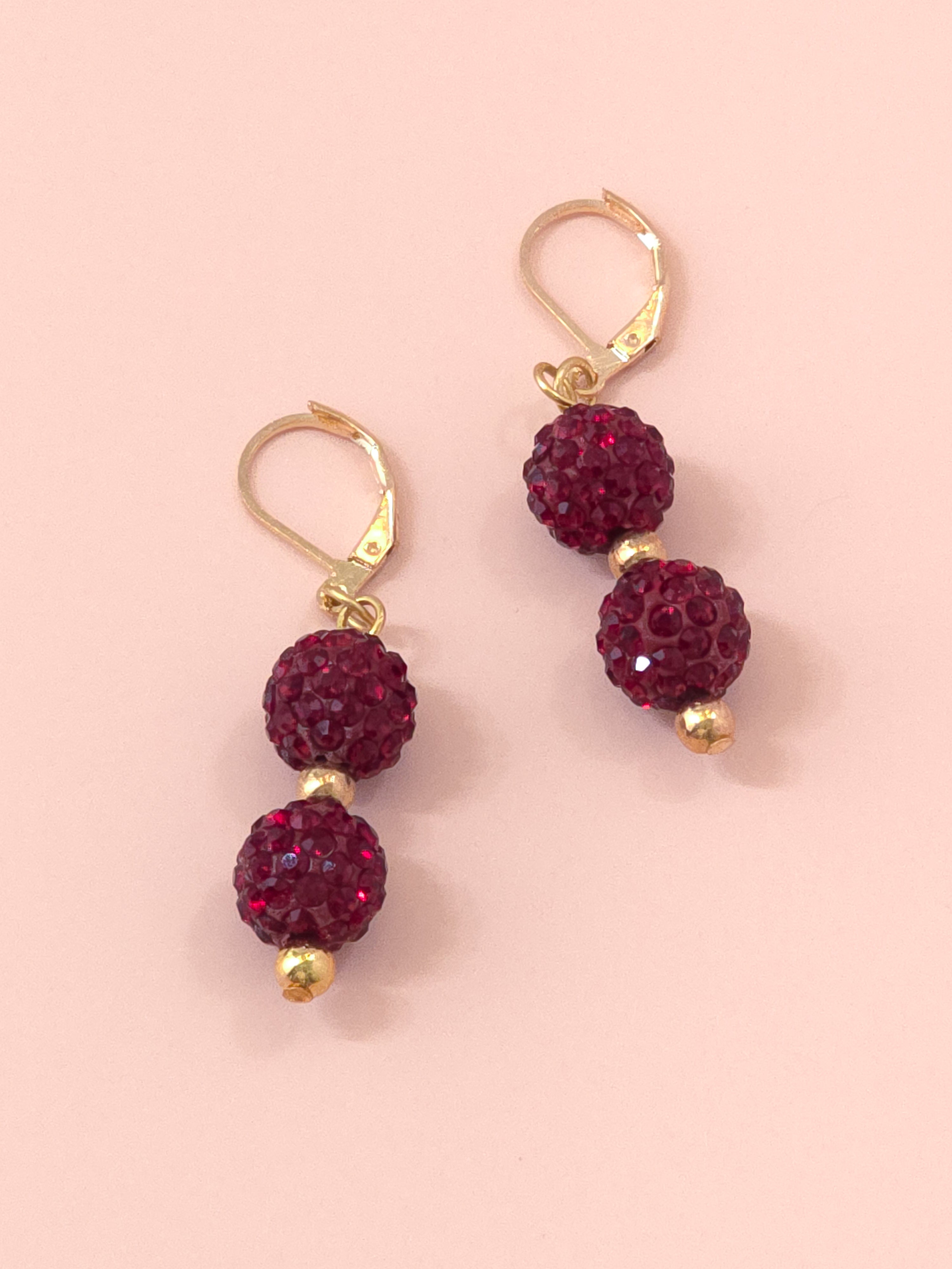Scarlet Red Pave Crystal Drop Earrings