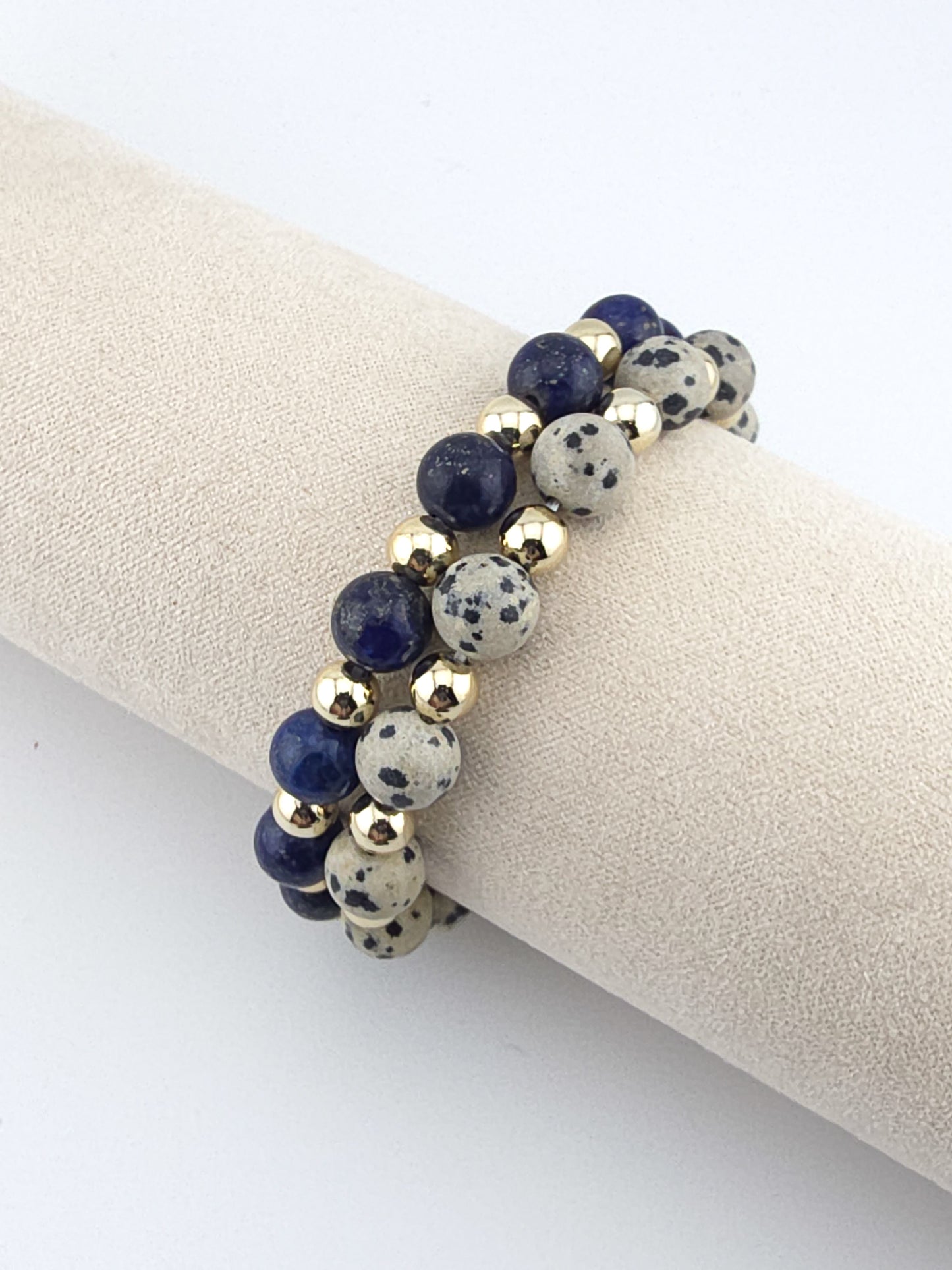 Gold-Filled Dalmatian Jasper Classique Bracelet