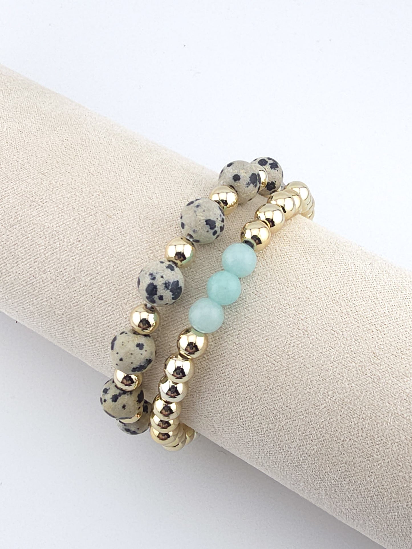Gold-Filled Amazonite Beaded Bracelet