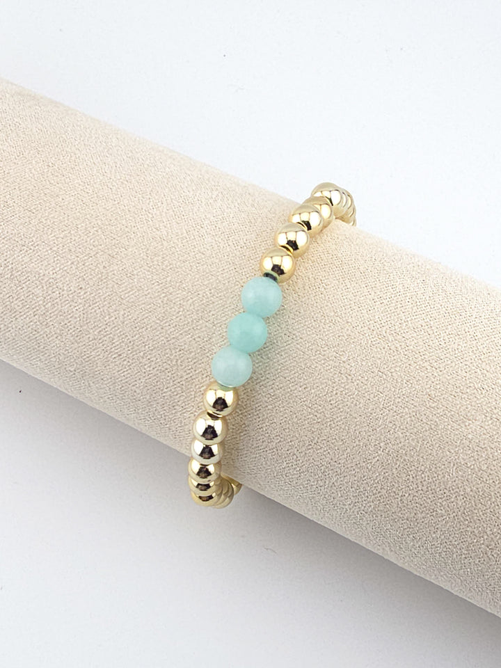 Gold-Filled Amazonite Beaded Bracelet