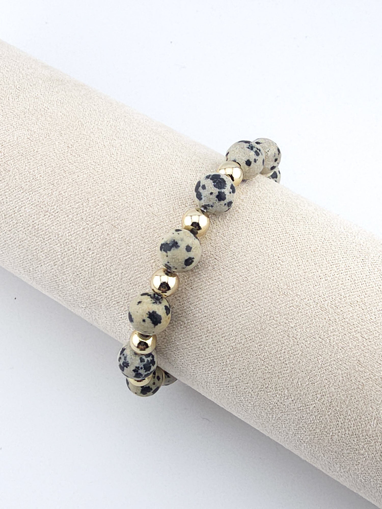 Gold-Filled Dalmatian Jasper Classique Bracelet